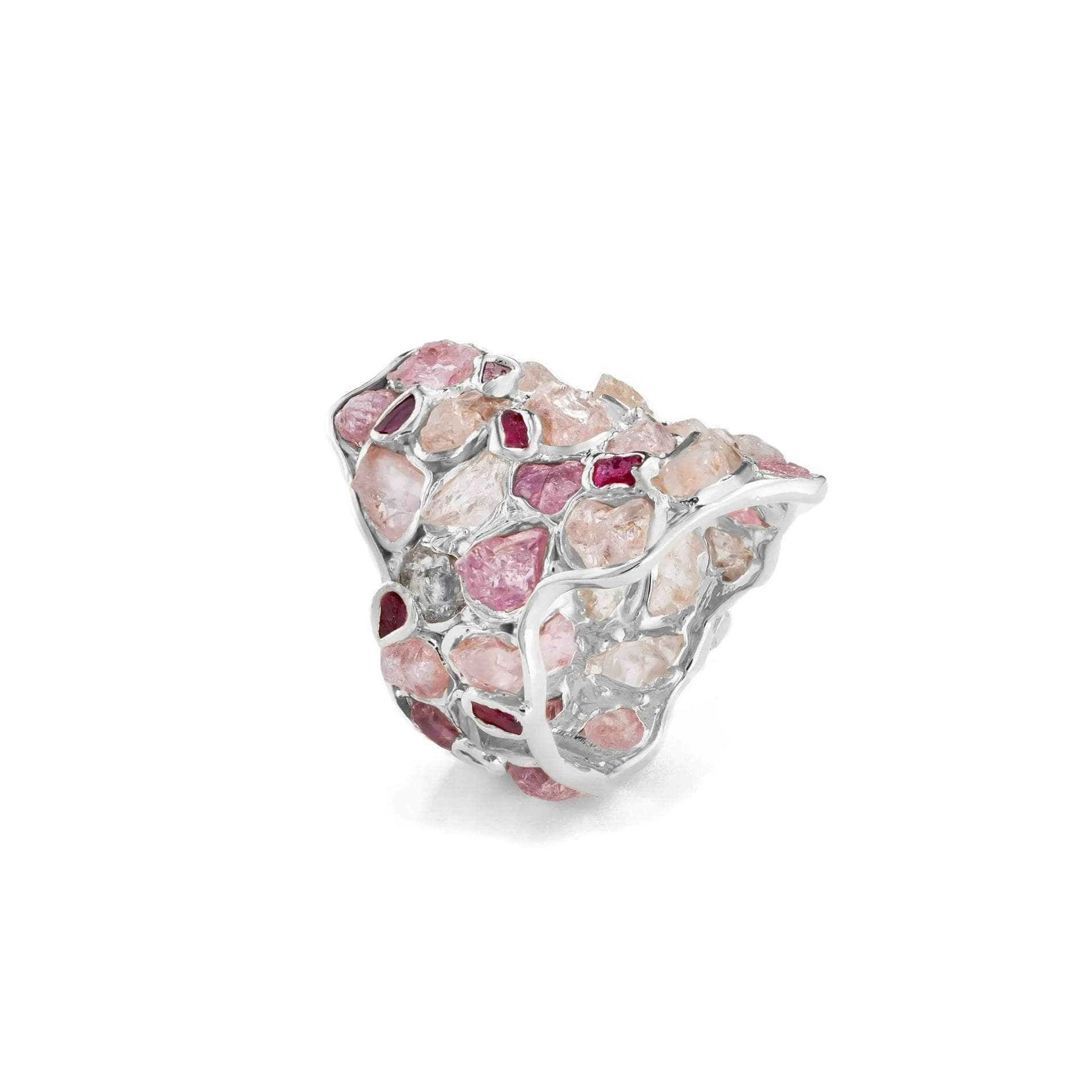 Nerissa Ruby and Spinel Silver Ring GERMAN KABIRSKI