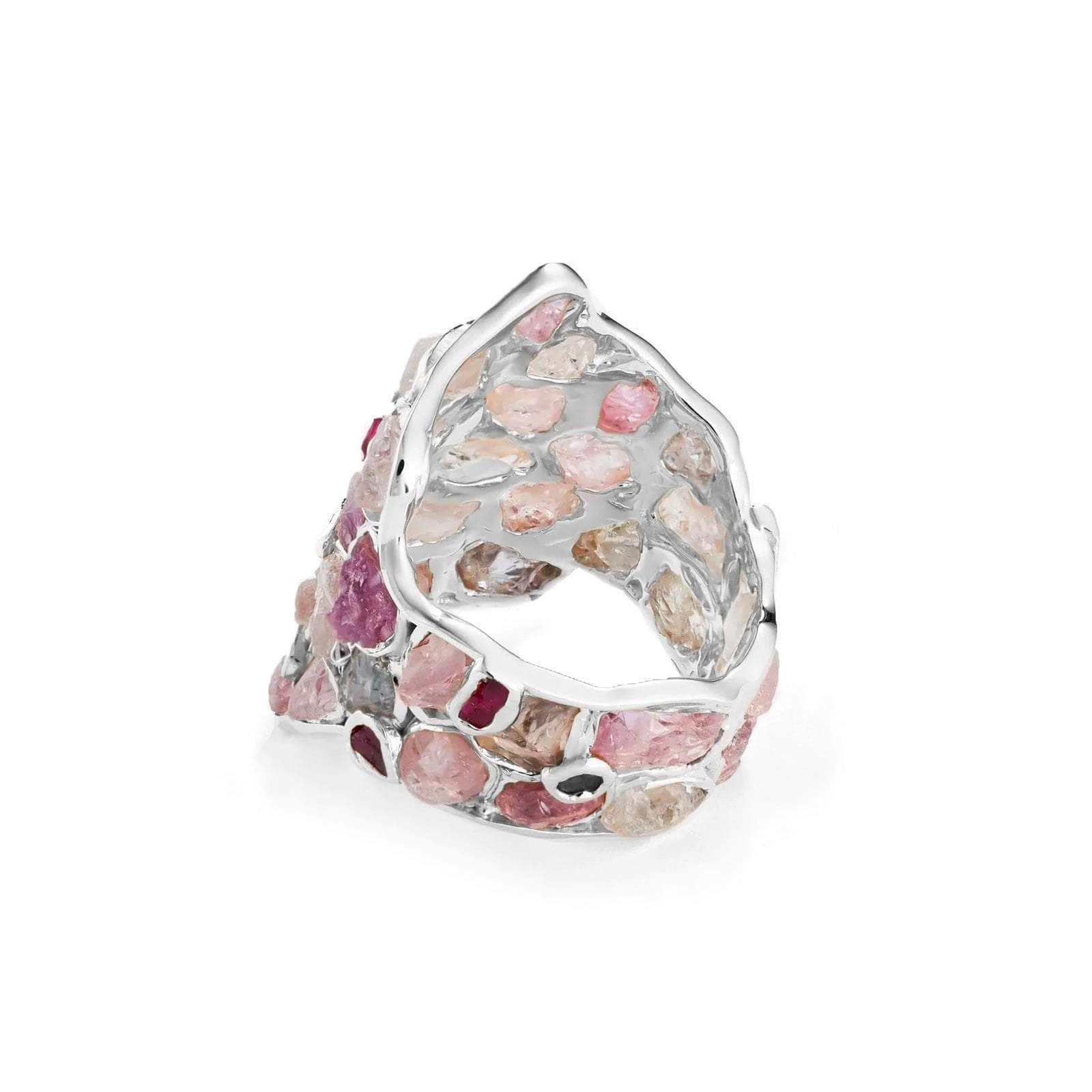 Nerissa Ruby and Spinel Silver Ring GERMAN KABIRSKI