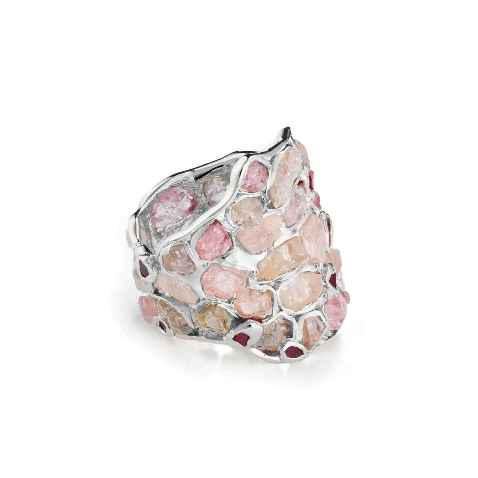 Nerissa Ruby and Spinel Silver Ring GERMAN KABIRSKI