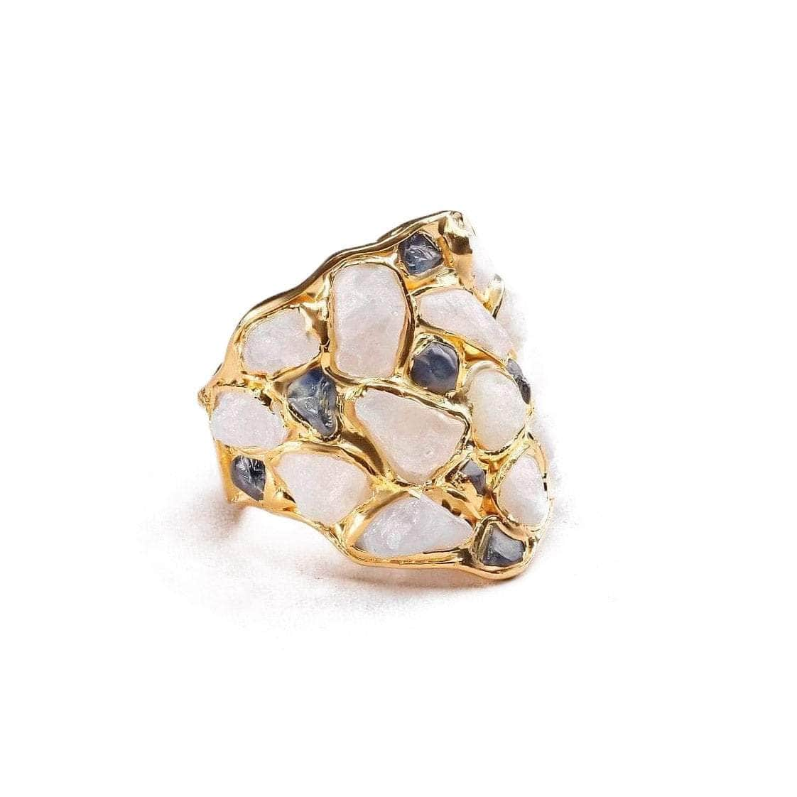 Nerissa White and Blue Sapphire Ring GERMAN KABIRSKI