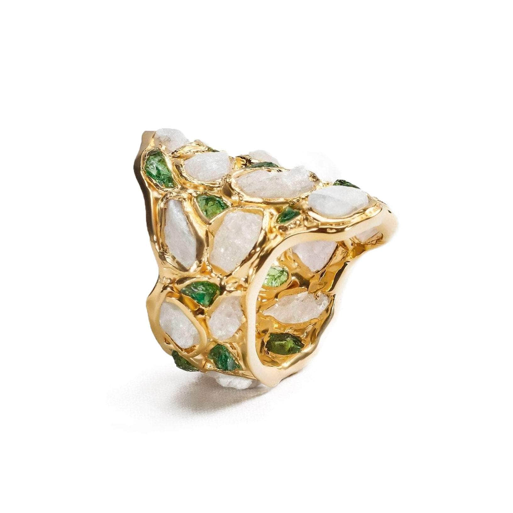 Nerissa White Sapphire and Chrome Diopside Ring GERMAN KABIRSKI