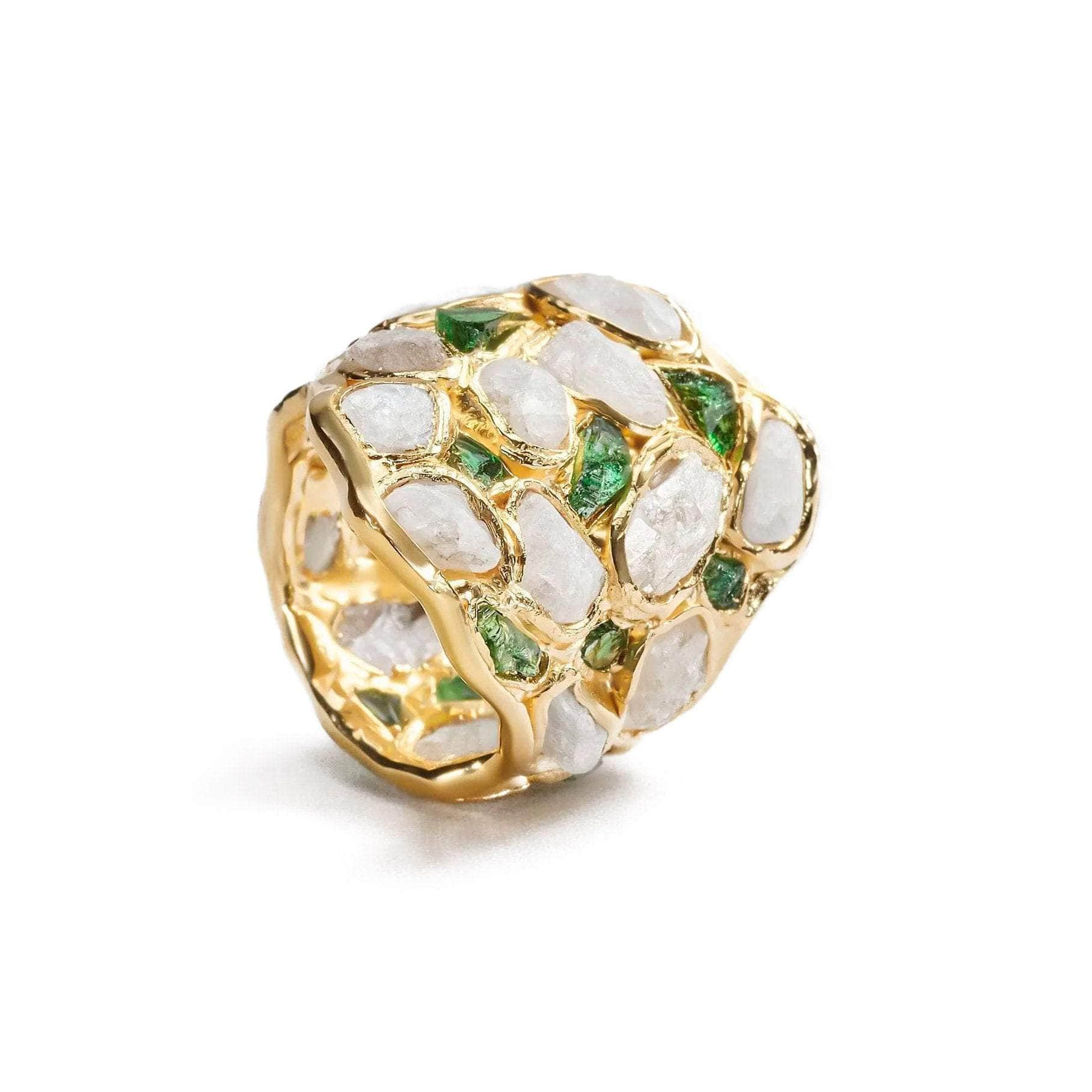 Nerissa White Sapphire and Chrome Diopside Ring GERMAN KABIRSKI