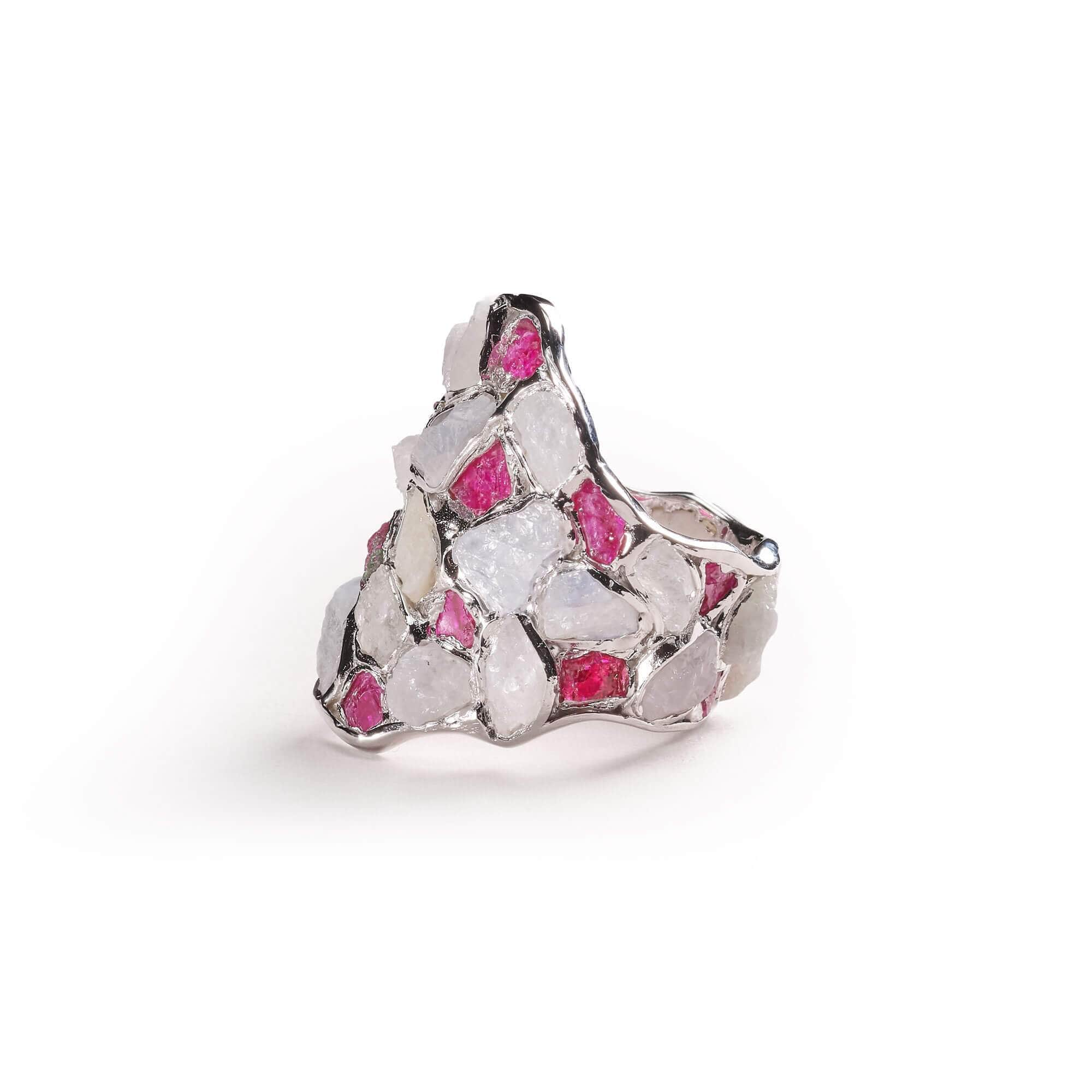 Nerissa White Sapphire Ruby Ring (White Rhodium) GERMAN KABIRSKI