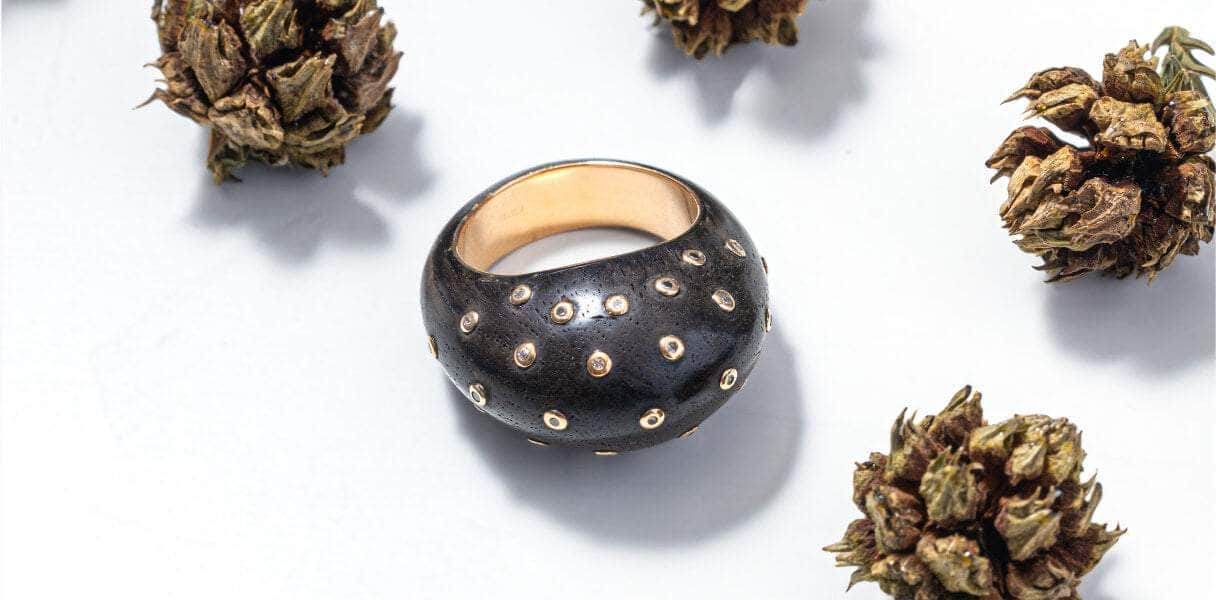 gold ring with diamonds by german kabirski