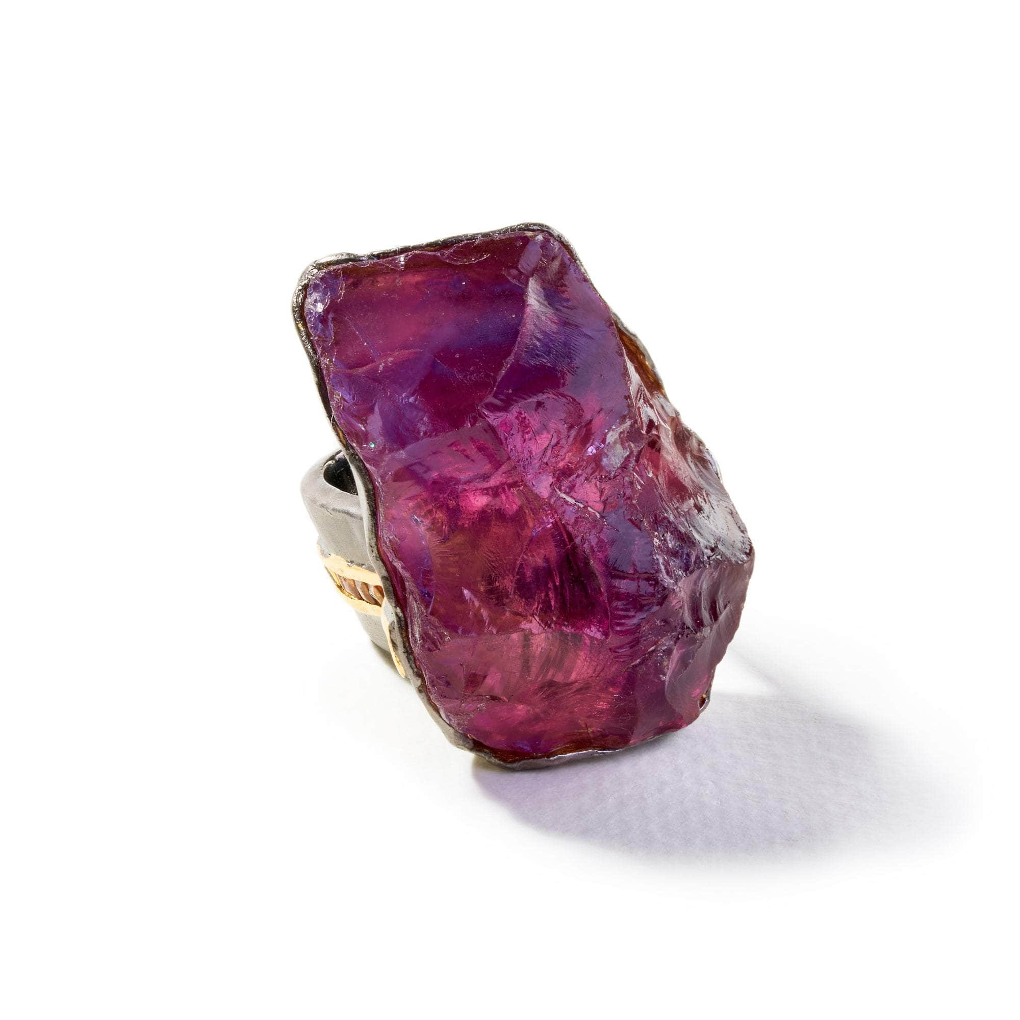 Nyxo Rough Amethyst and Orange Sapphire Ring GERMAN KABIRSKI