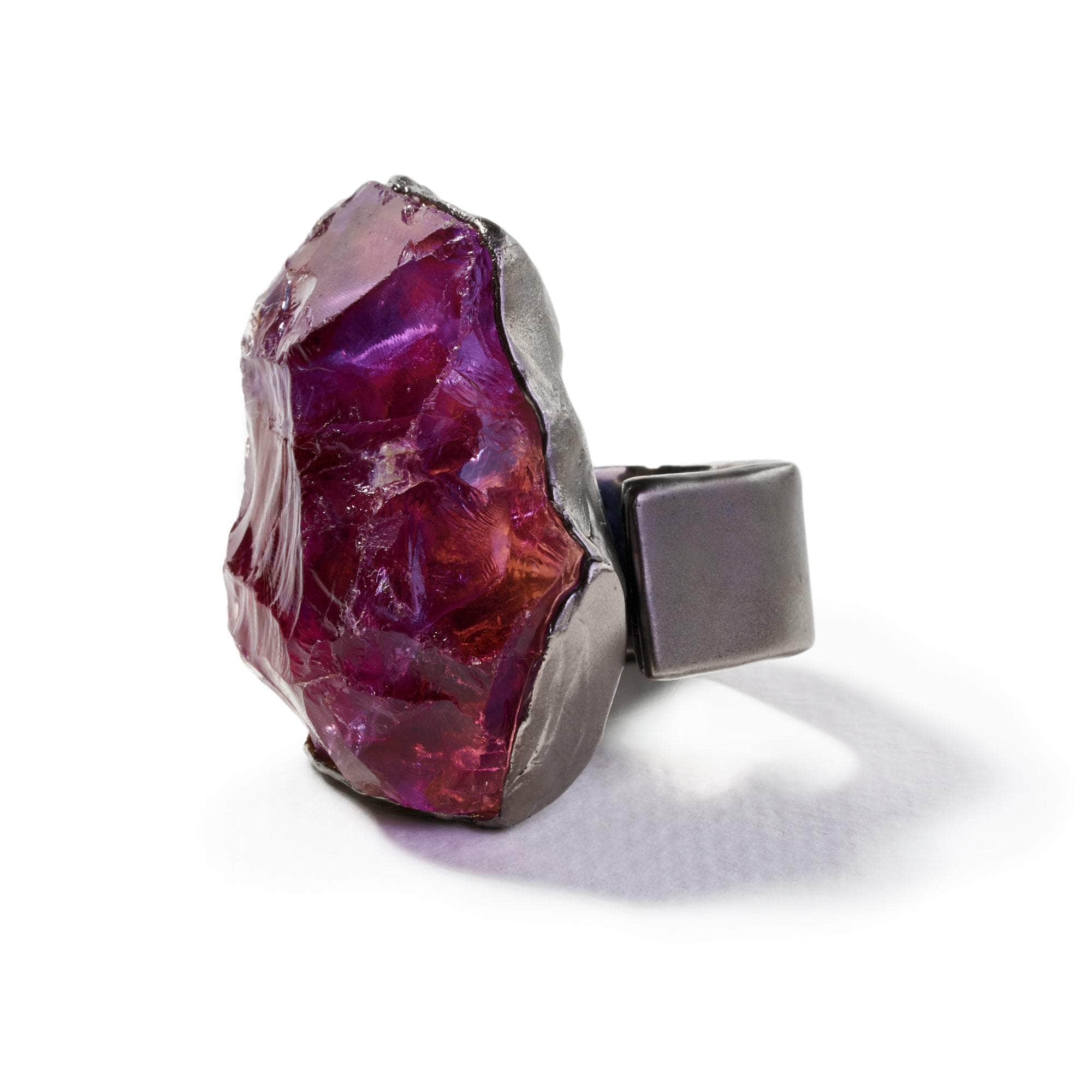 Nyxo Rough Amethyst and Orange Sapphire Ring GERMAN KABIRSKI