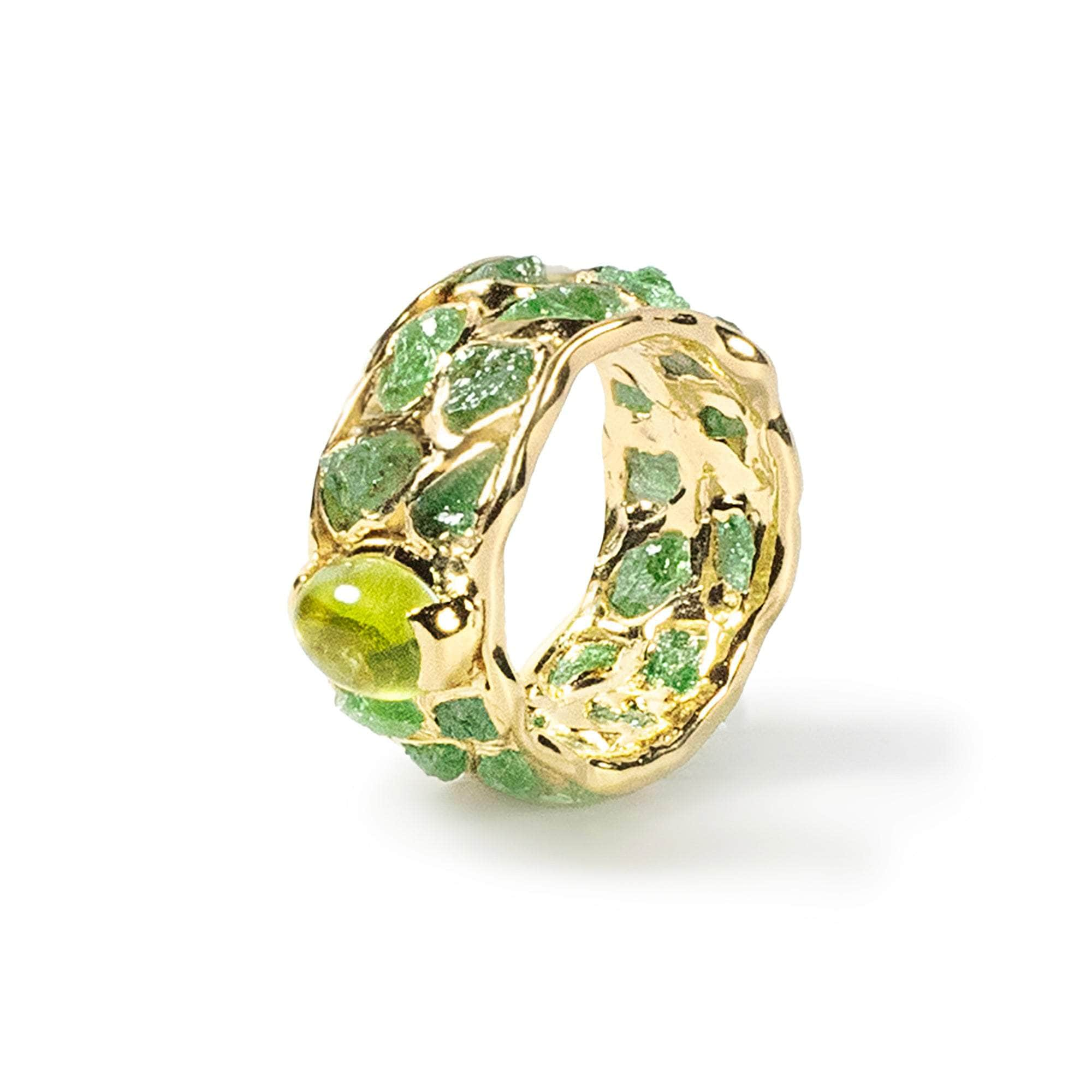 Omena Rough Tsavorite and Peridot Ring GERMAN KABIRSKI