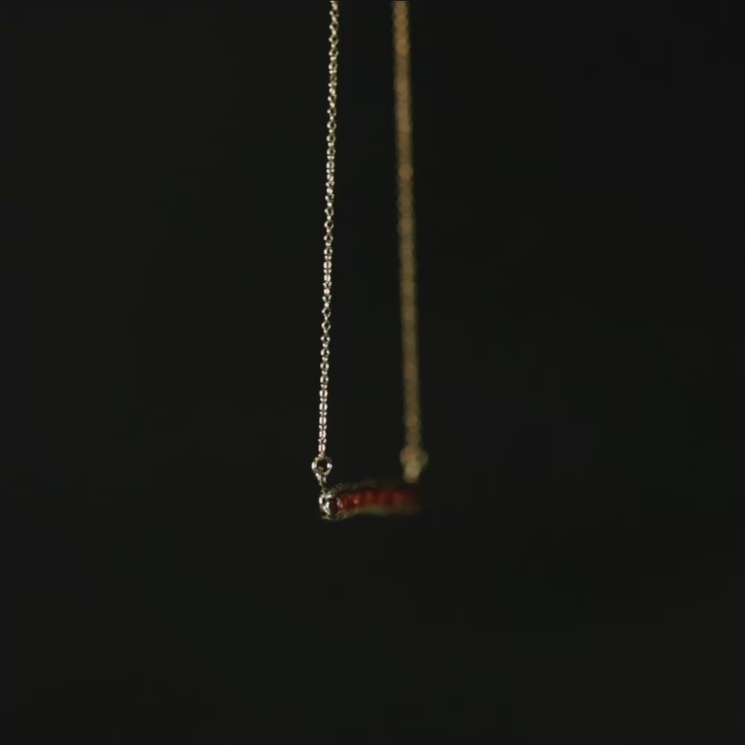 Lithos 14K Gold-Plated 925 Sterling Silver Necklace with Raw Natural Spessartine Garnet
