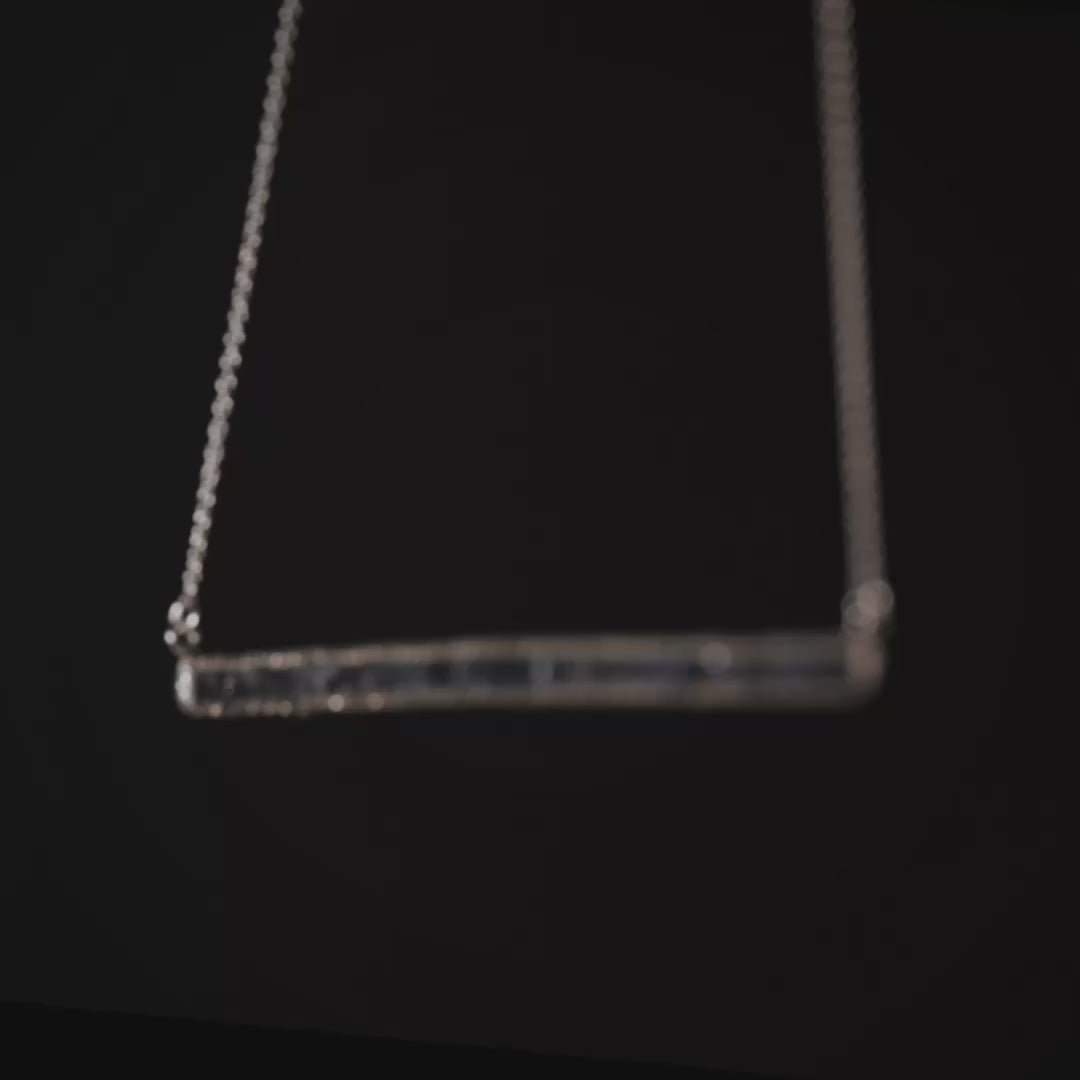 Lithos Artisan Necklace in 925 Sterling Silver with Raw Blue Sapphires