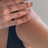 Sappho Rough Pink Sapphire Ring (Black Rhodium)