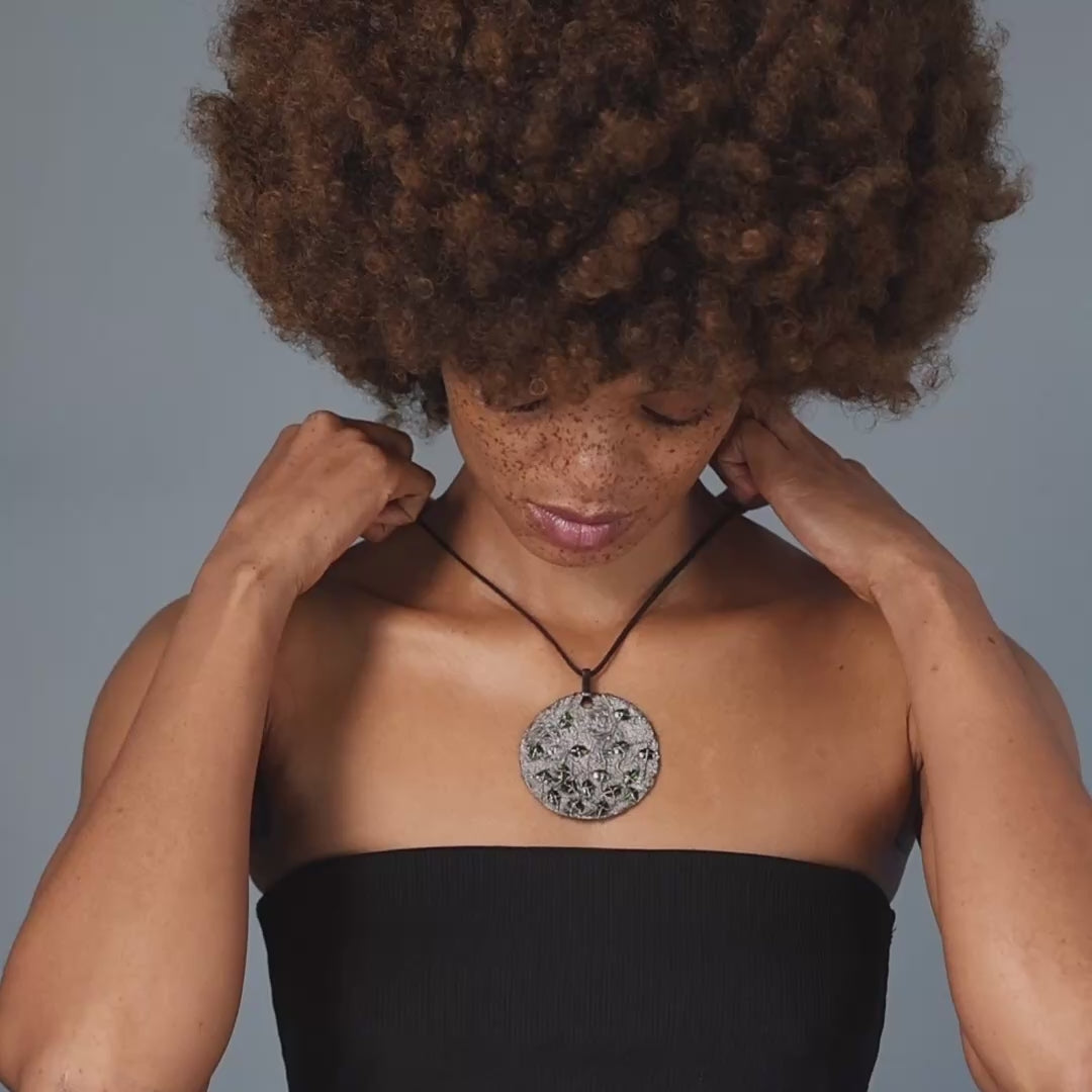 Ajax Singular Edition Chrome Diopside Pendant in Black Ruthenium-Plated Sterling Silver