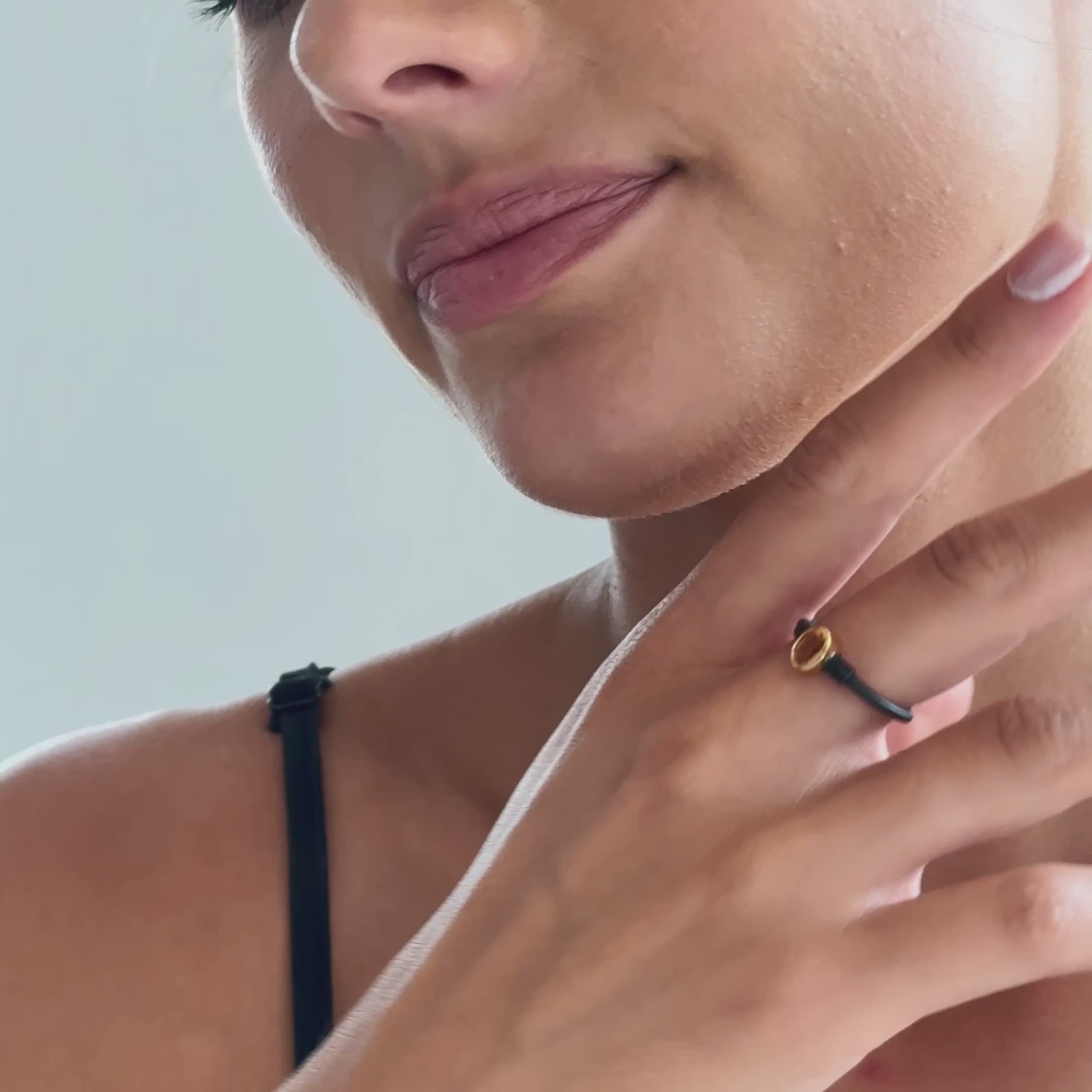 Edor Citrine Ring (Black Anthracite and 18K Gold)