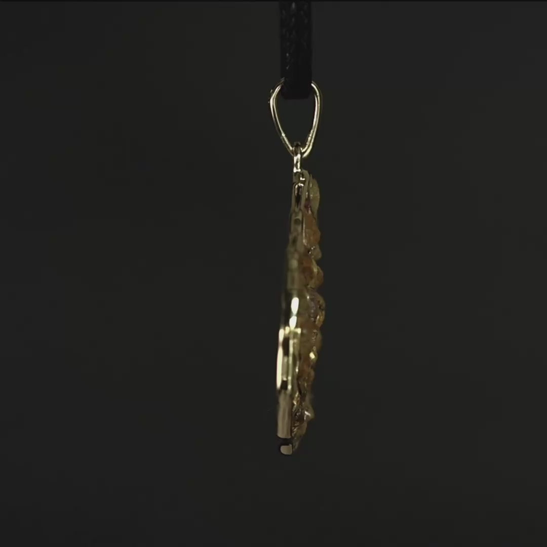 Saori Limited Edition Pendant in Gold Plated Silver with Raw Yellow Sapphire & Ruby