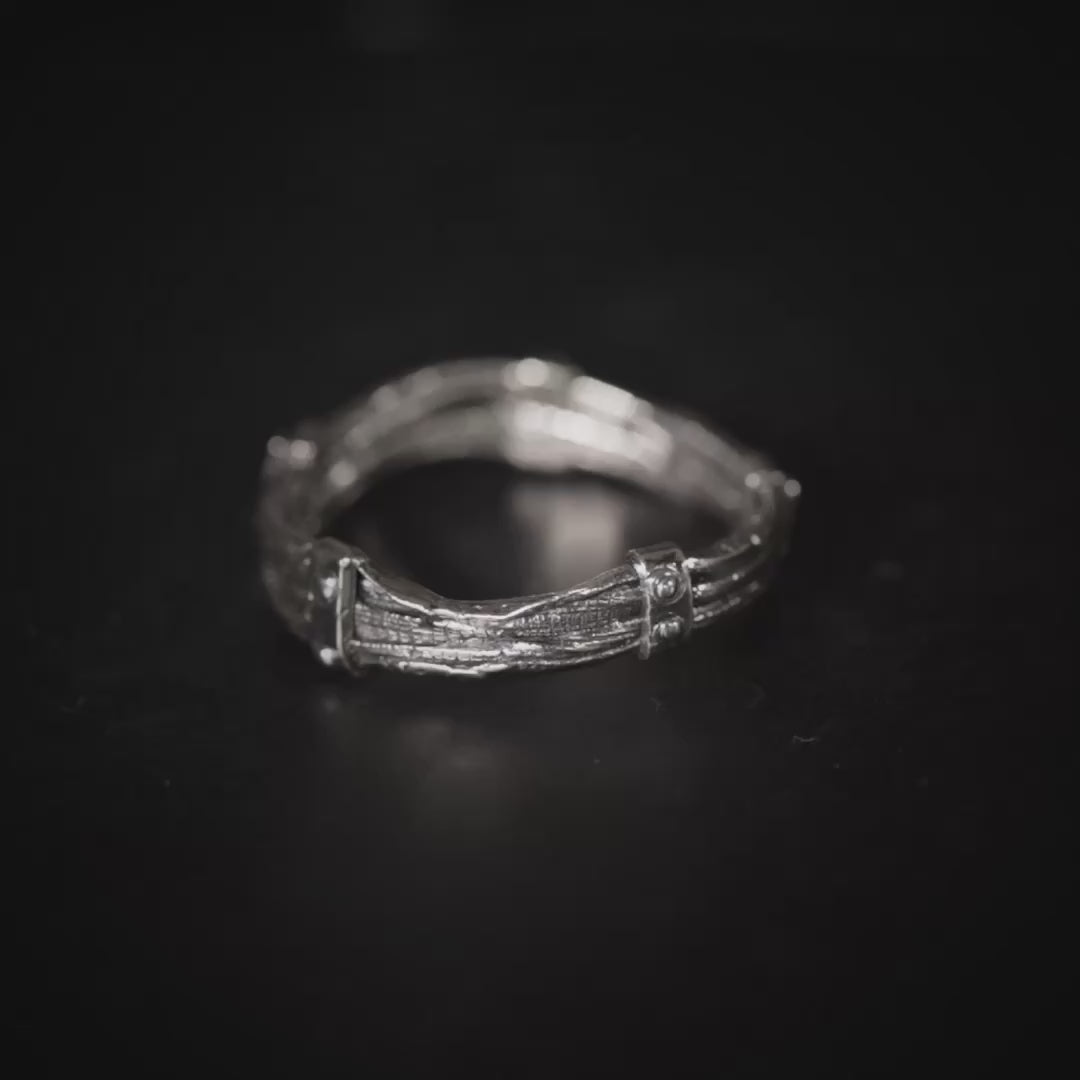 Crown Oxidized 925 Sterling Silver Minimalist Designer Ring