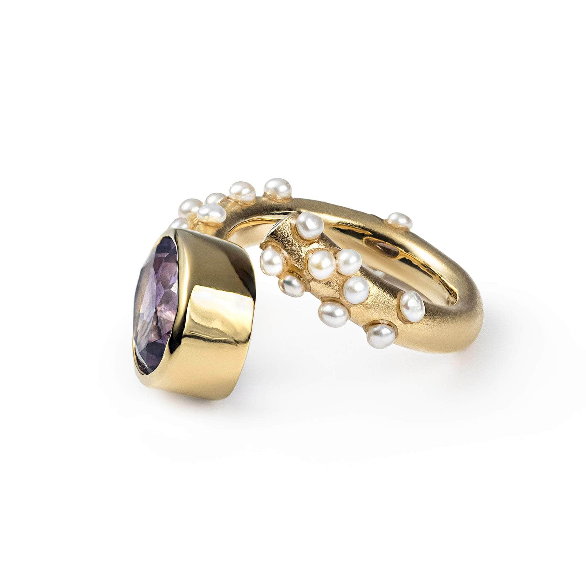 Rongo Amethyst and Pearl Ring GERMAN KABIRSKI