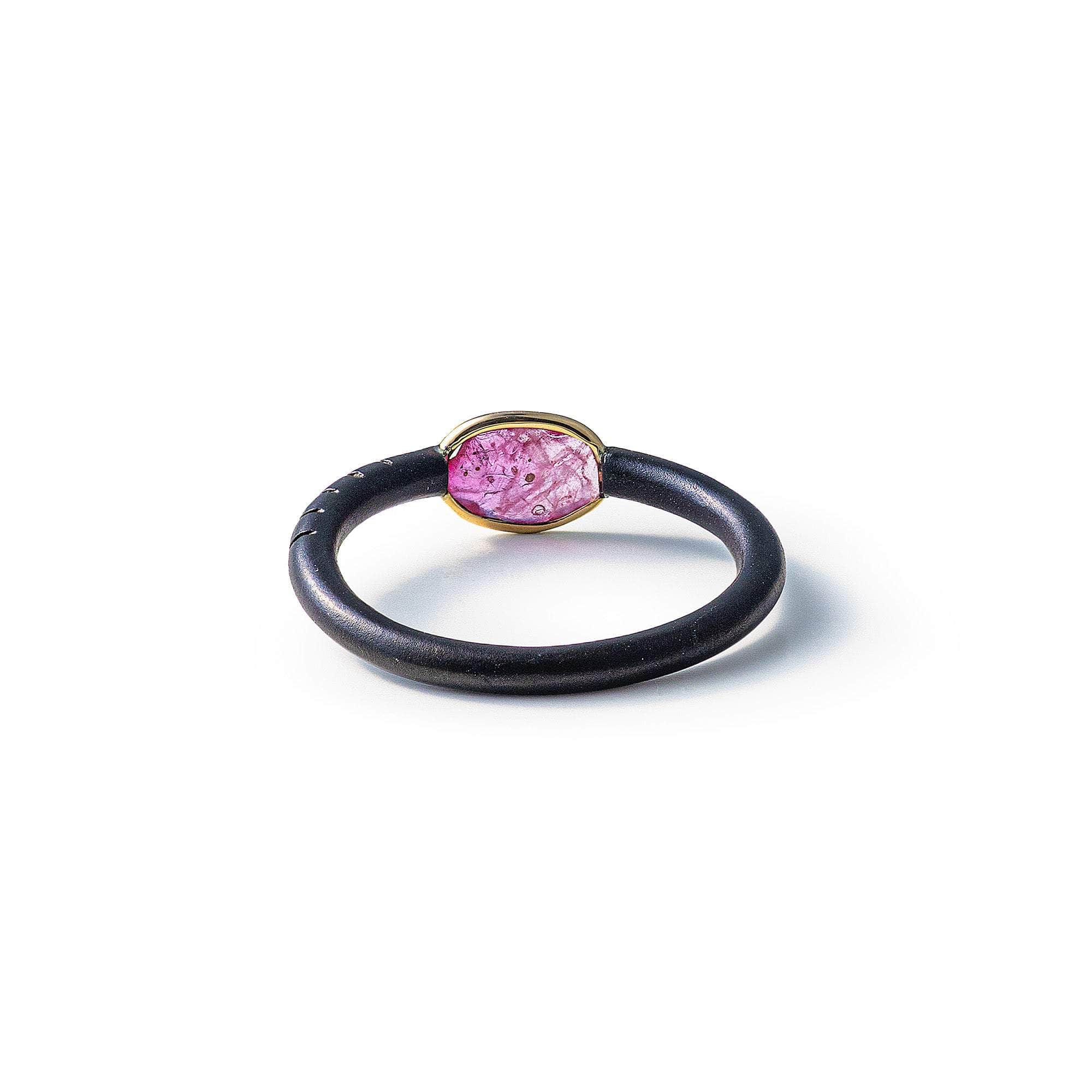 Sappho Rough Pink Sapphire Ring (Anthracite) GERMAN KABIRSKI