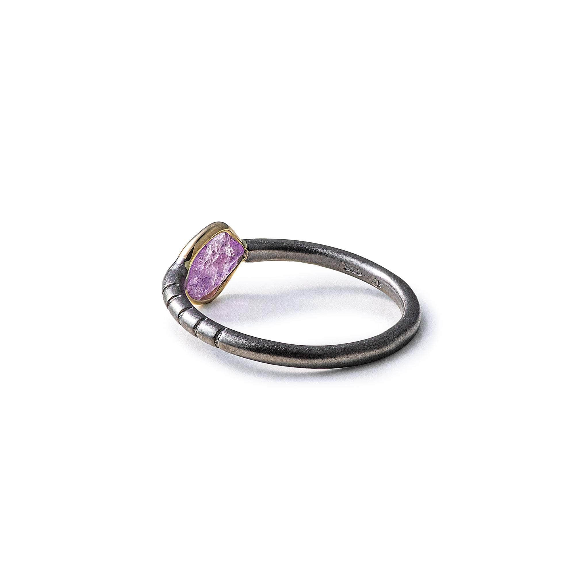 Sappho Rough Pink Sapphire Ring (Black Rhodium) GERMAN KABIRSKI