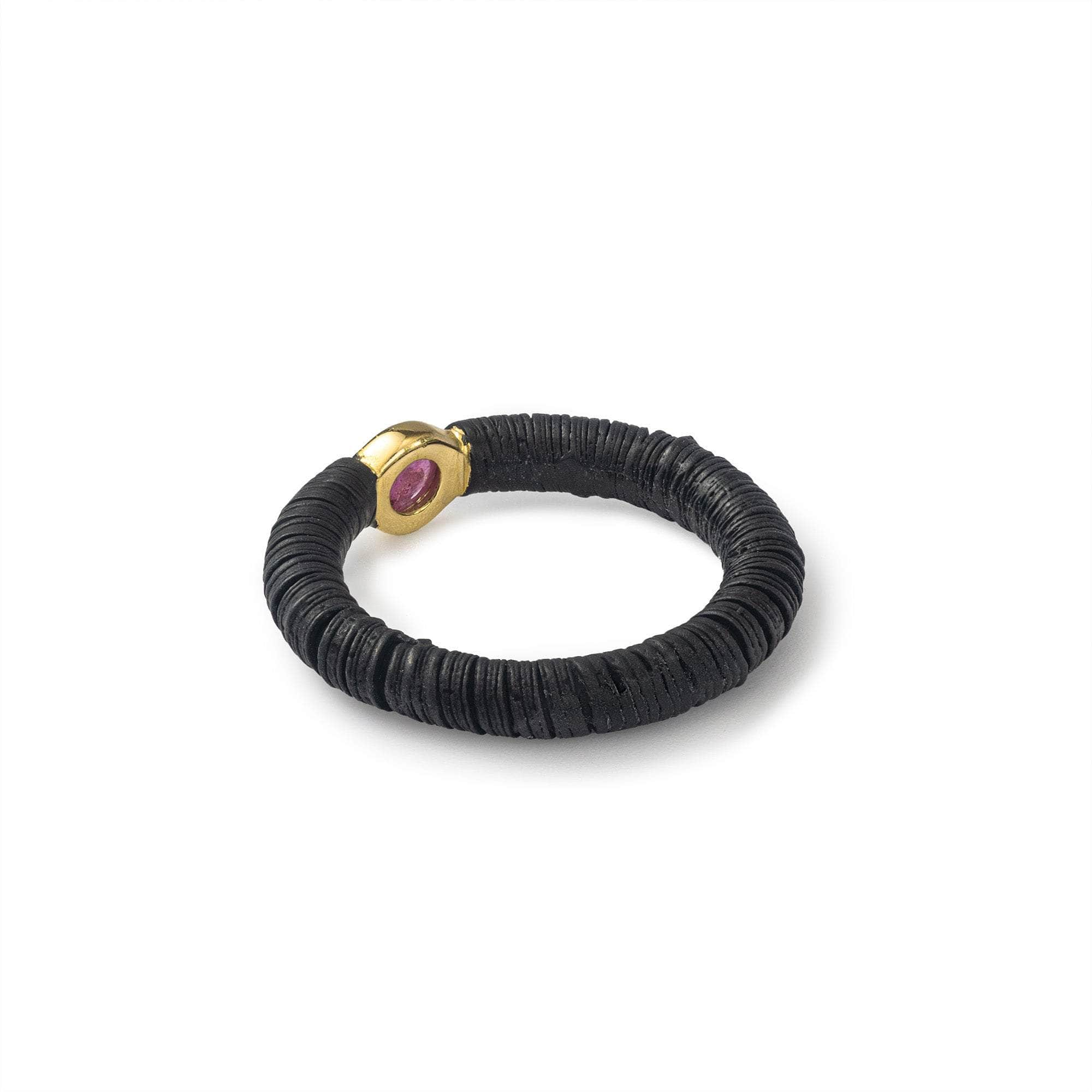 Sif Ruby Ring (Black Anthracite, Gold 18K) GERMAN KABIRSKI