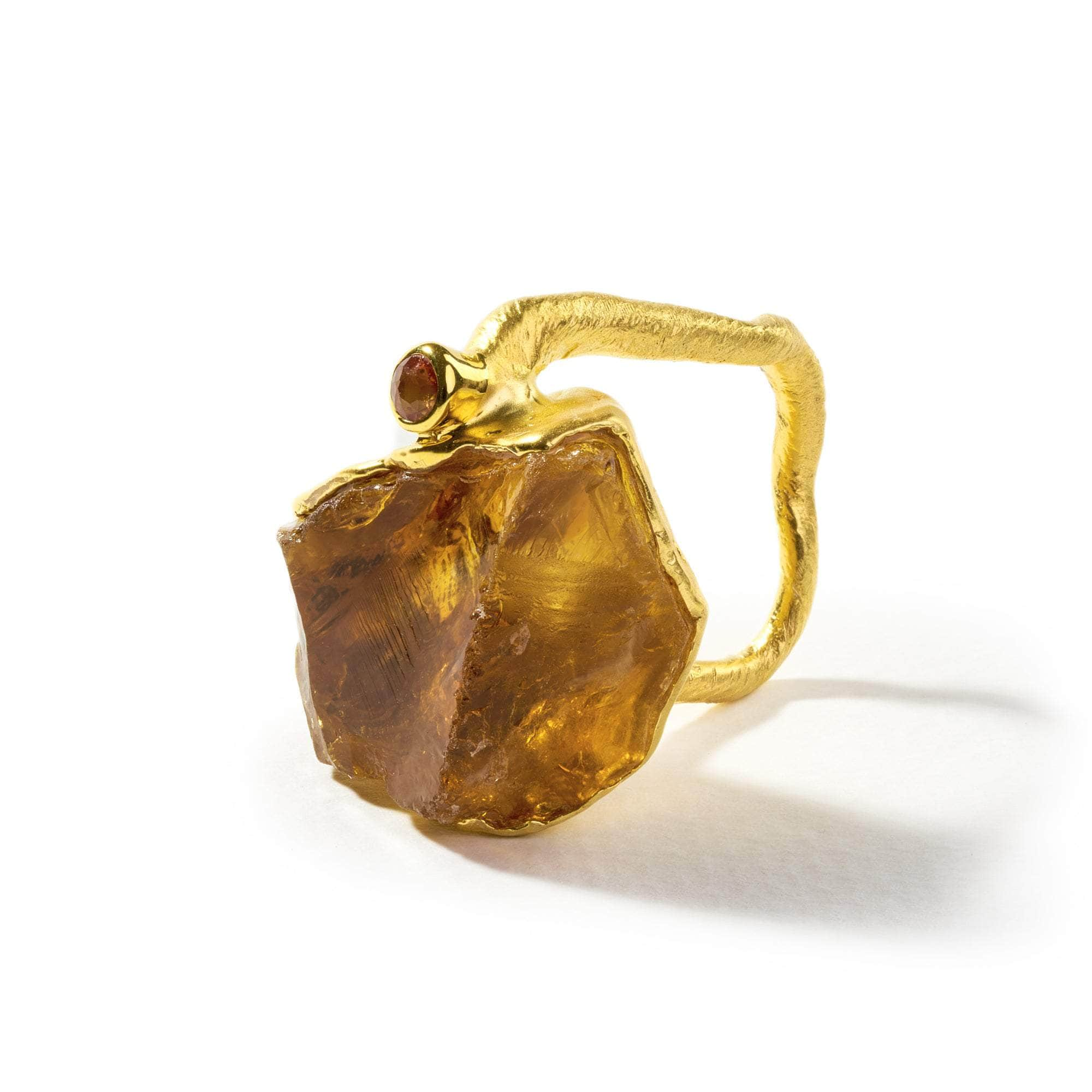 Sola Rough Citrine and Yellow Sapphire Ring GERMAN KABIRSKI