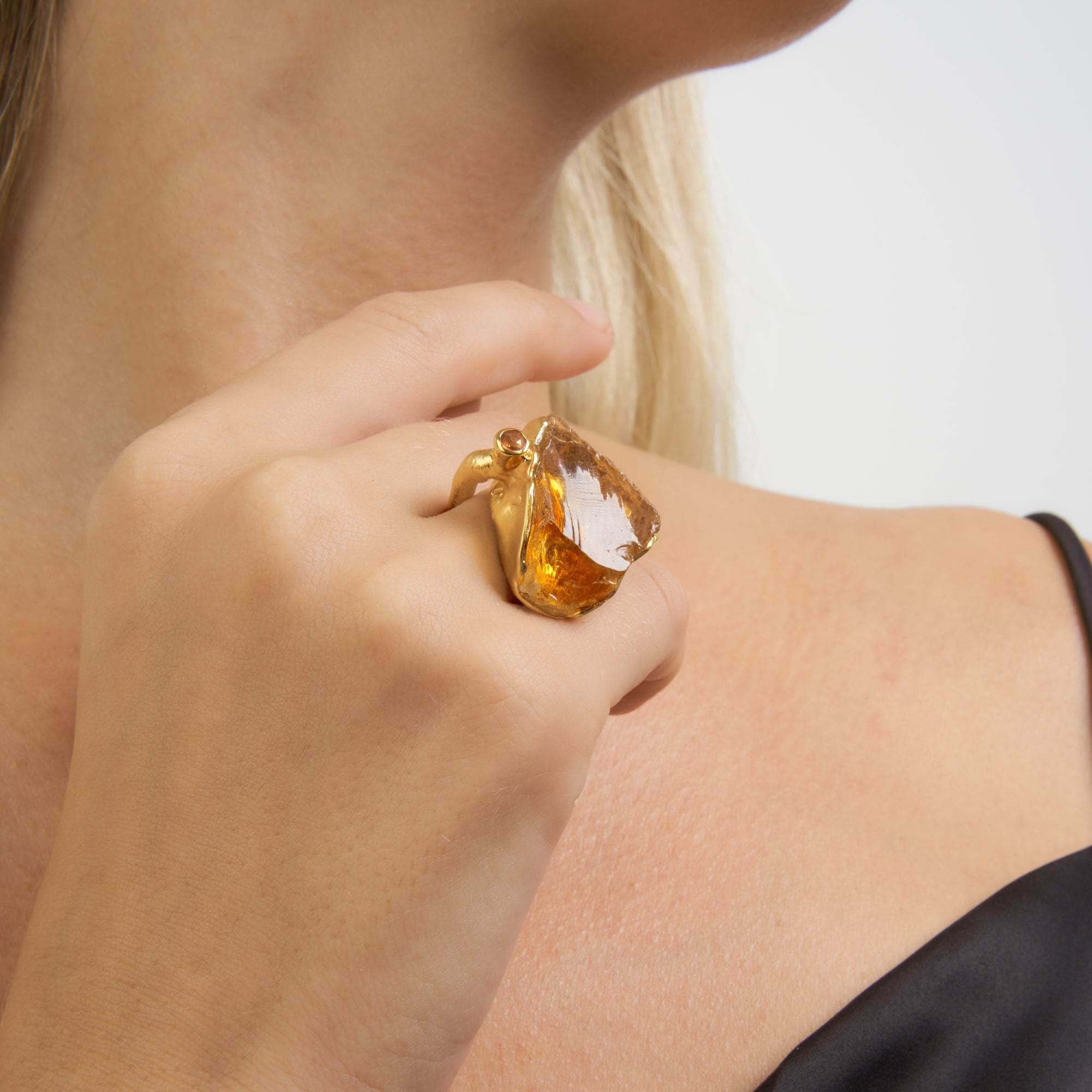 Sola Rough Citrine and Yellow Sapphire Ring GERMAN KABIRSKI