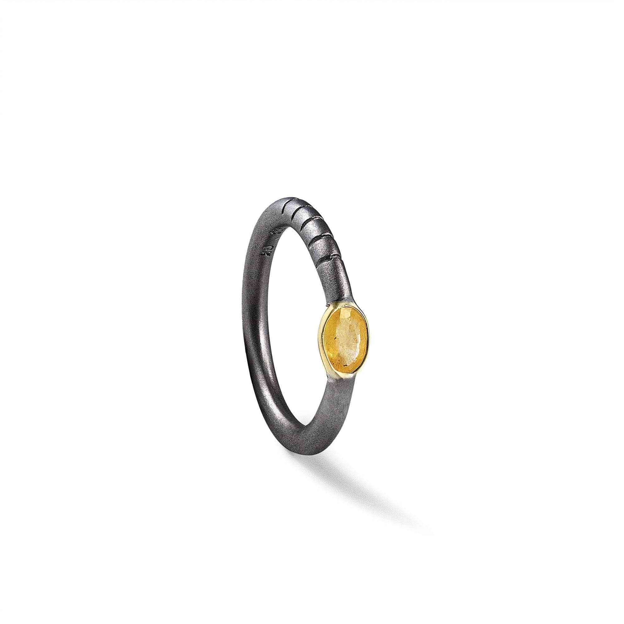 Thaia Yellow Sapphire Ring (Black Rhodium) GERMAN KABIRSKI