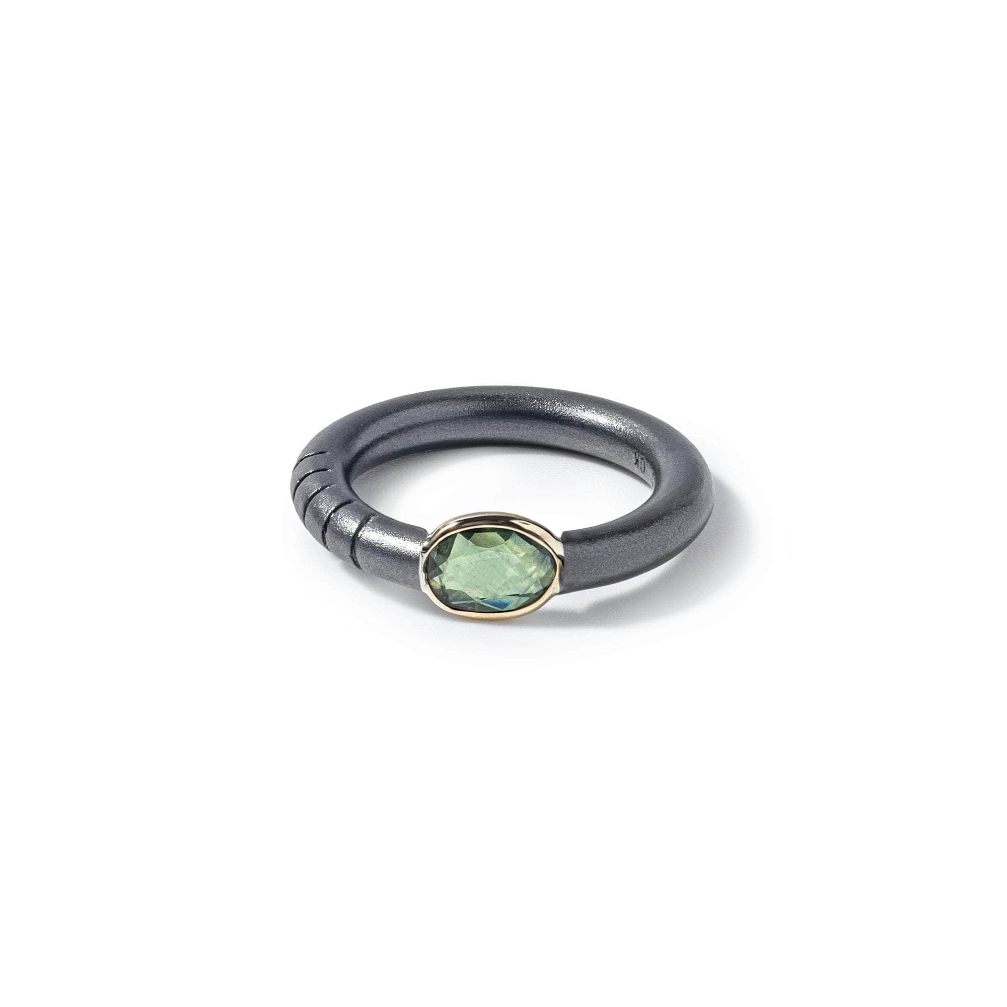 Thallo Green Sapphire Ring (Black Rhodium) GERMAN KABIRSKI