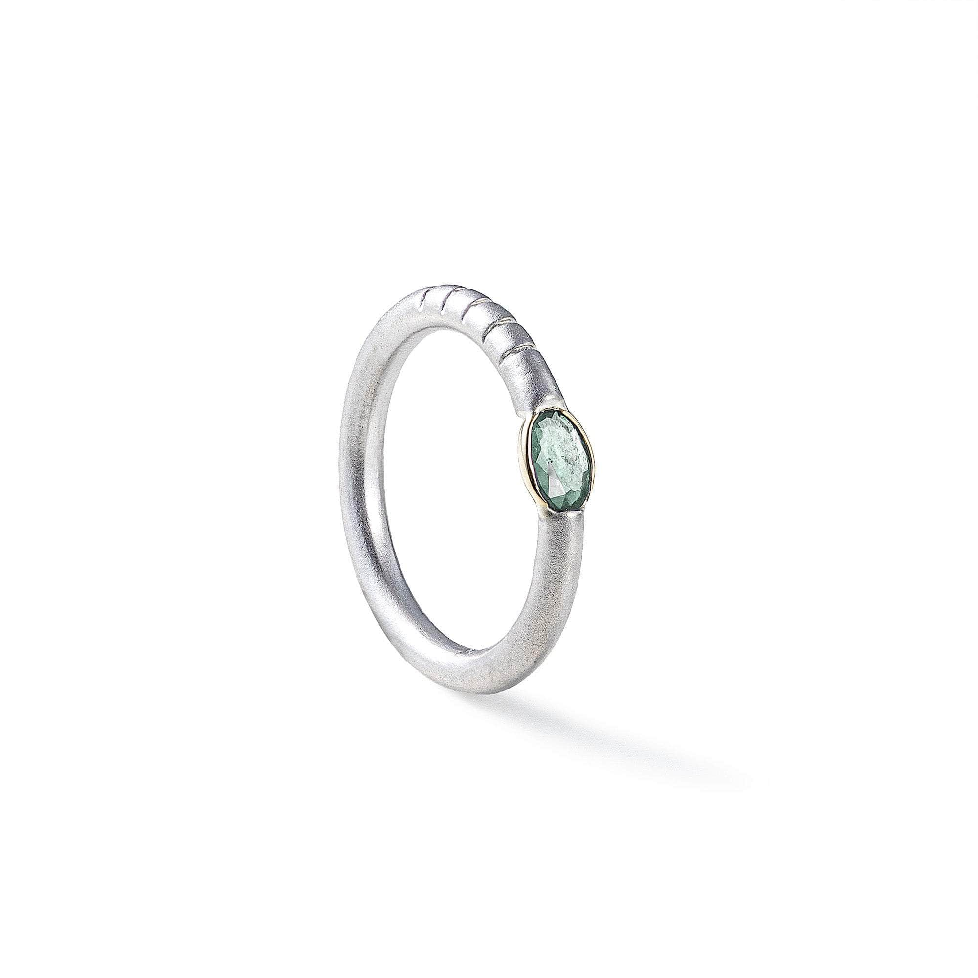 Thina Green Sapphire Ring (White Rhodium) GERMAN KABIRSKI