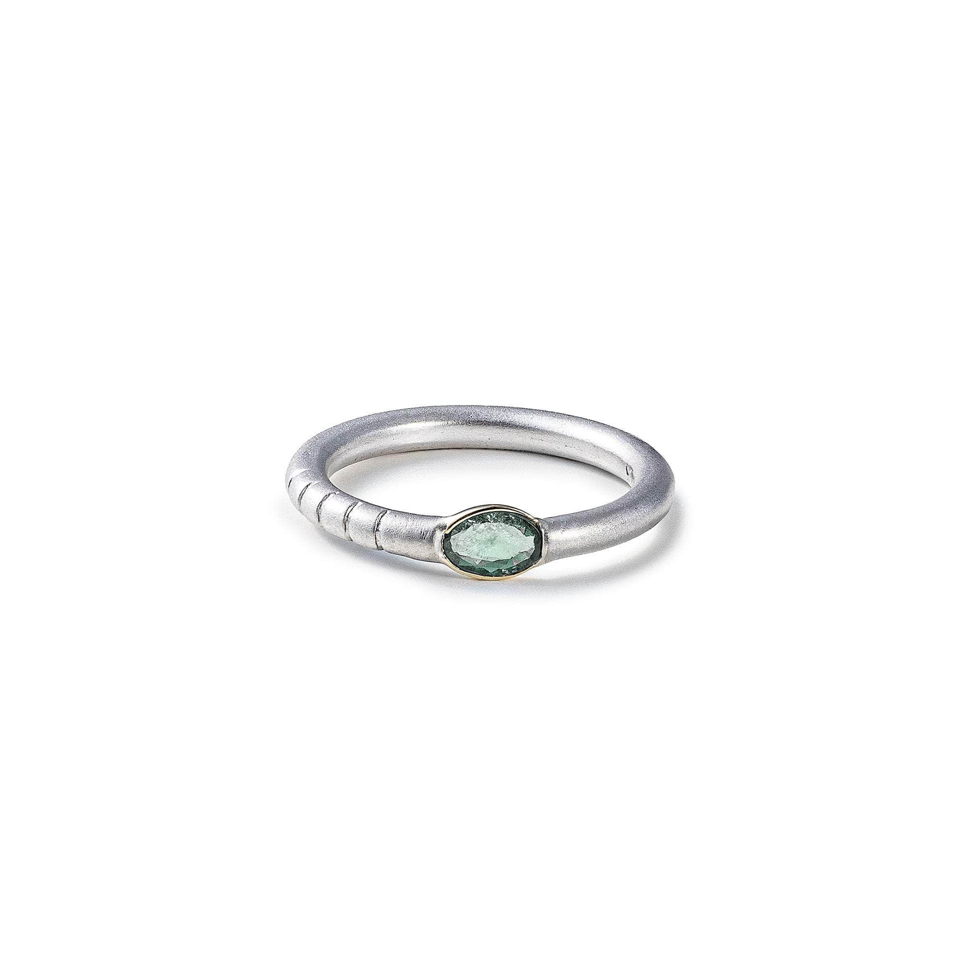 Thina Green Sapphire Ring (White Rhodium) GERMAN KABIRSKI