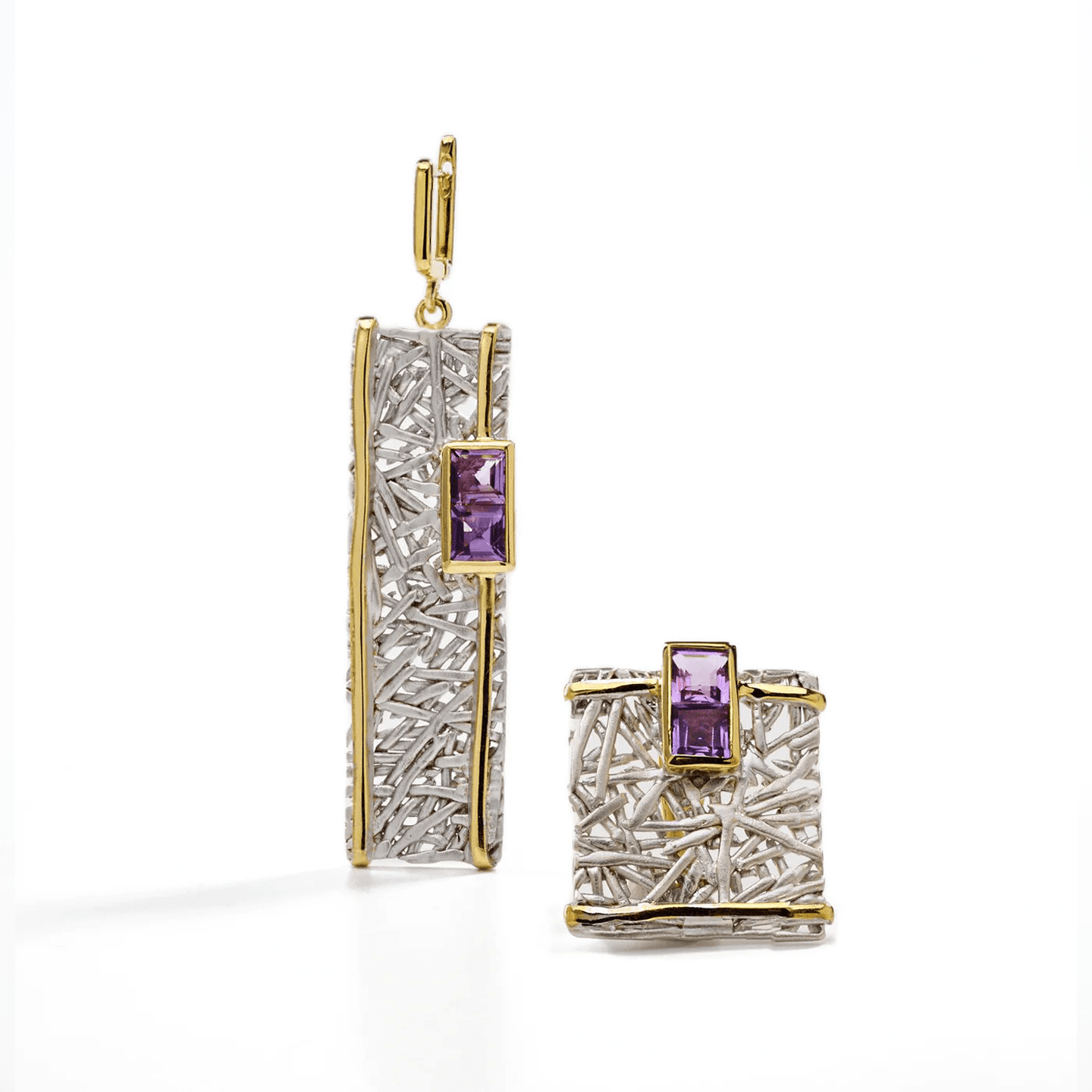 Verina Earrings Co-Designed with Custom Gemstone & Plating Options: Peridot, Amethyst, Blue Topaz, White Topaz, Citrine, Rhodolite, White or Black Rhodium, Gold