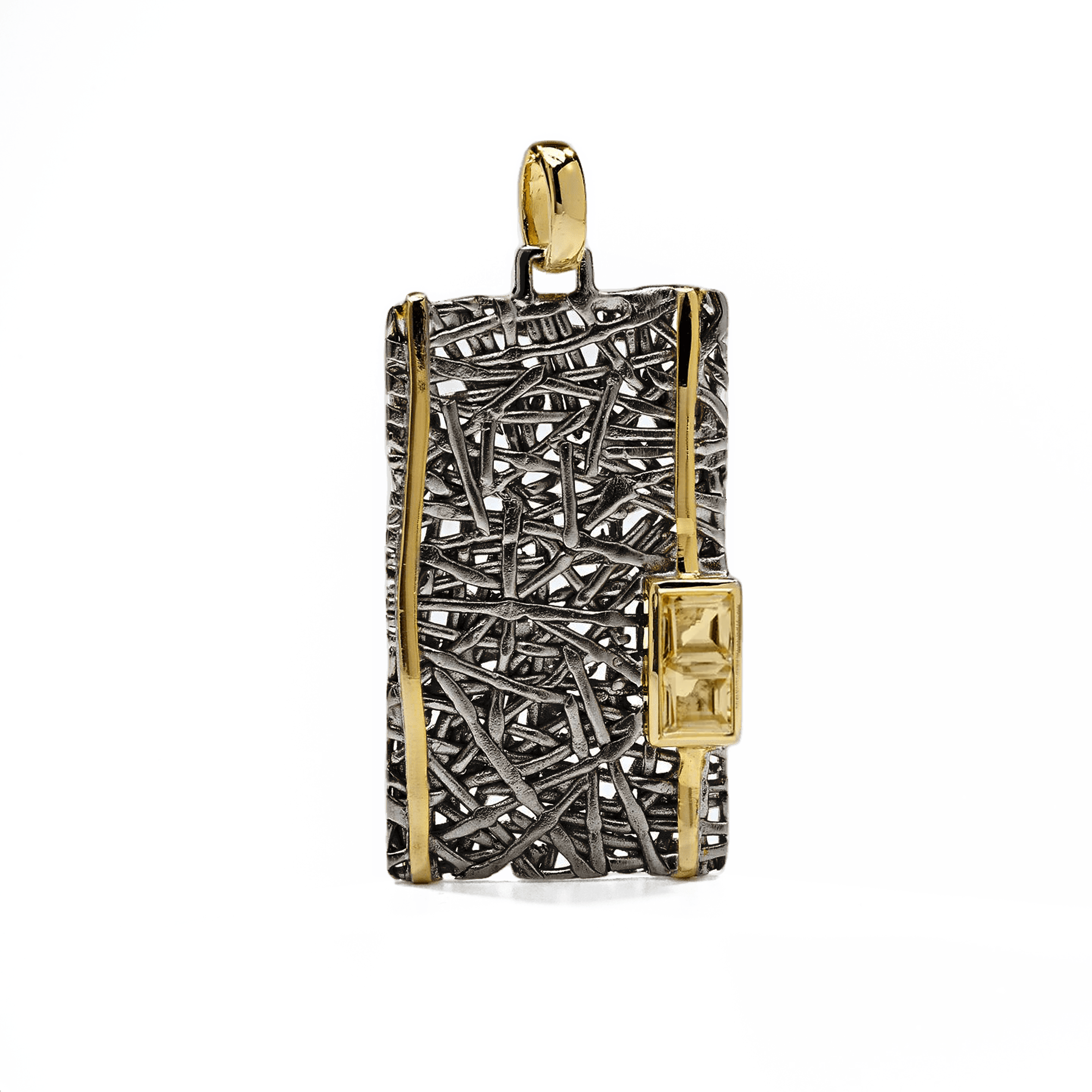 Verina Pendant Personalized & Co-Designed with Custom Options: Peridot, Amethyst, Blue Topaz, White Topaz, Citrine, Rhodolite, Black or White Rhodium, Gold