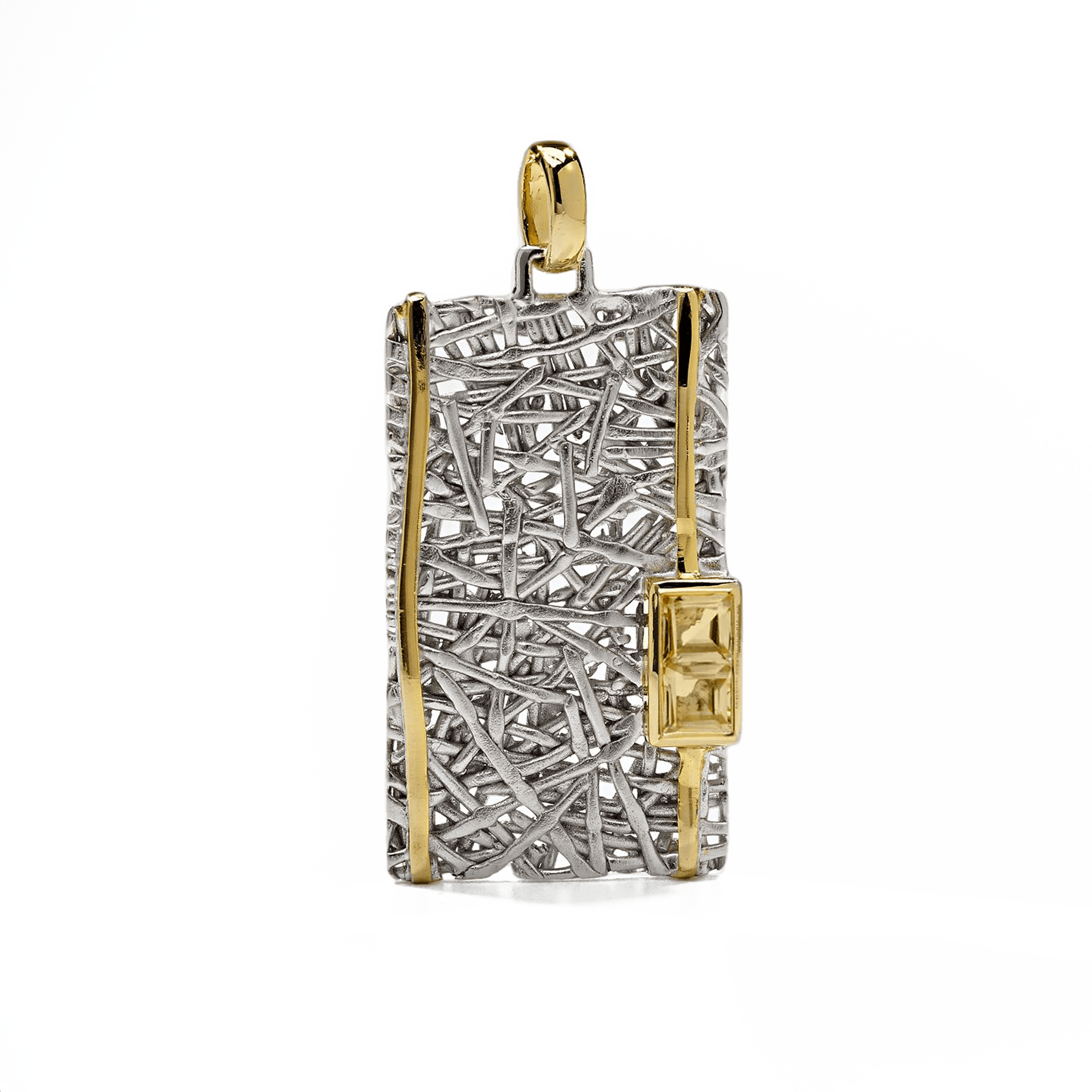 Verina Pendant Personalized & Co-Designed with Custom Options: Peridot, Amethyst, Blue Topaz, White Topaz, Citrine, Rhodolite, Black or White Rhodium, Gold