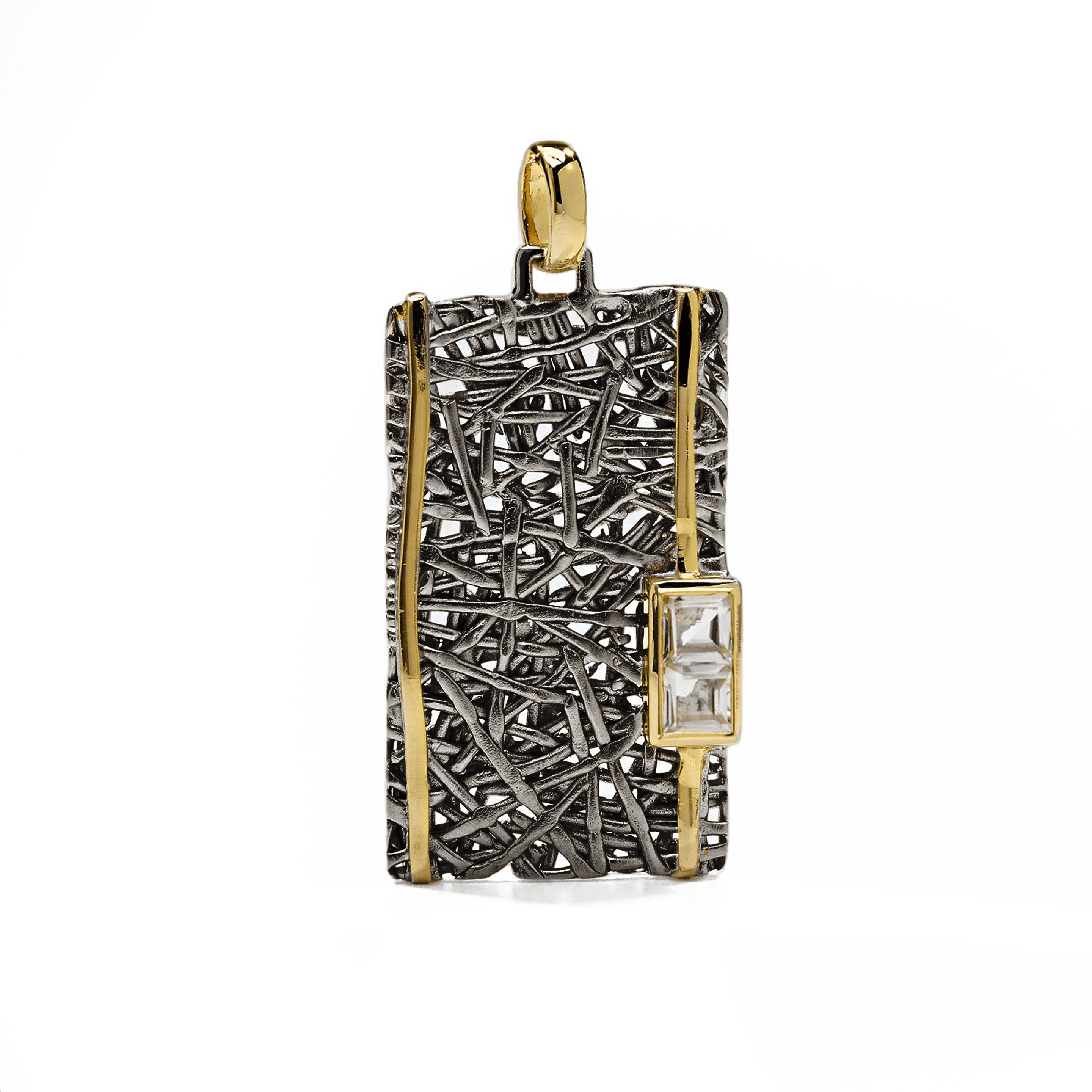 Verina Pendant Personalized & Co-Designed with Custom Options: Peridot, Amethyst, Blue Topaz, White Topaz, Citrine, Rhodolite, Black or White Rhodium, Gold