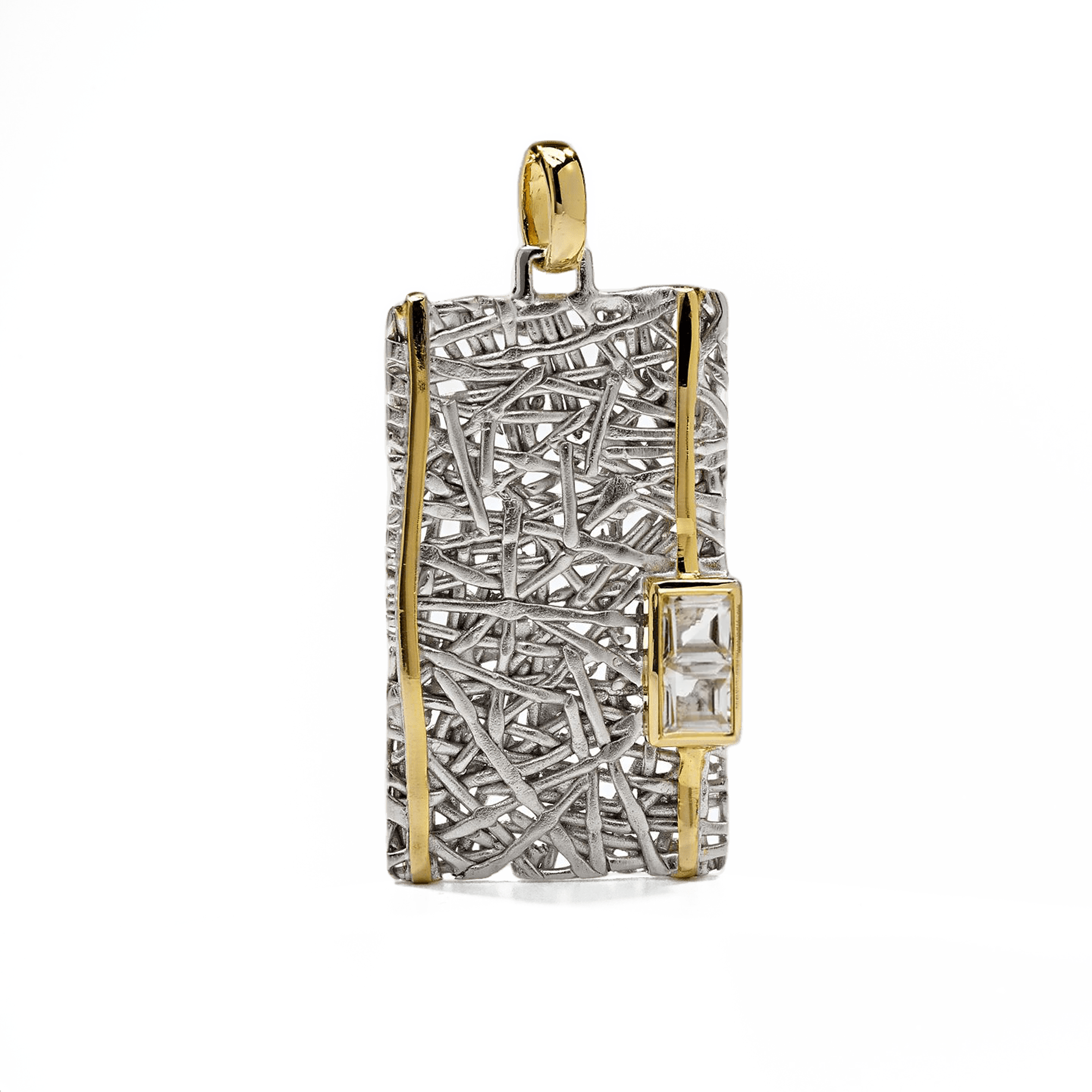 Verina Pendant Personalized & Co-Designed with Custom Options: Peridot, Amethyst, Blue Topaz, White Topaz, Citrine, Rhodolite, Black or White Rhodium, Gold