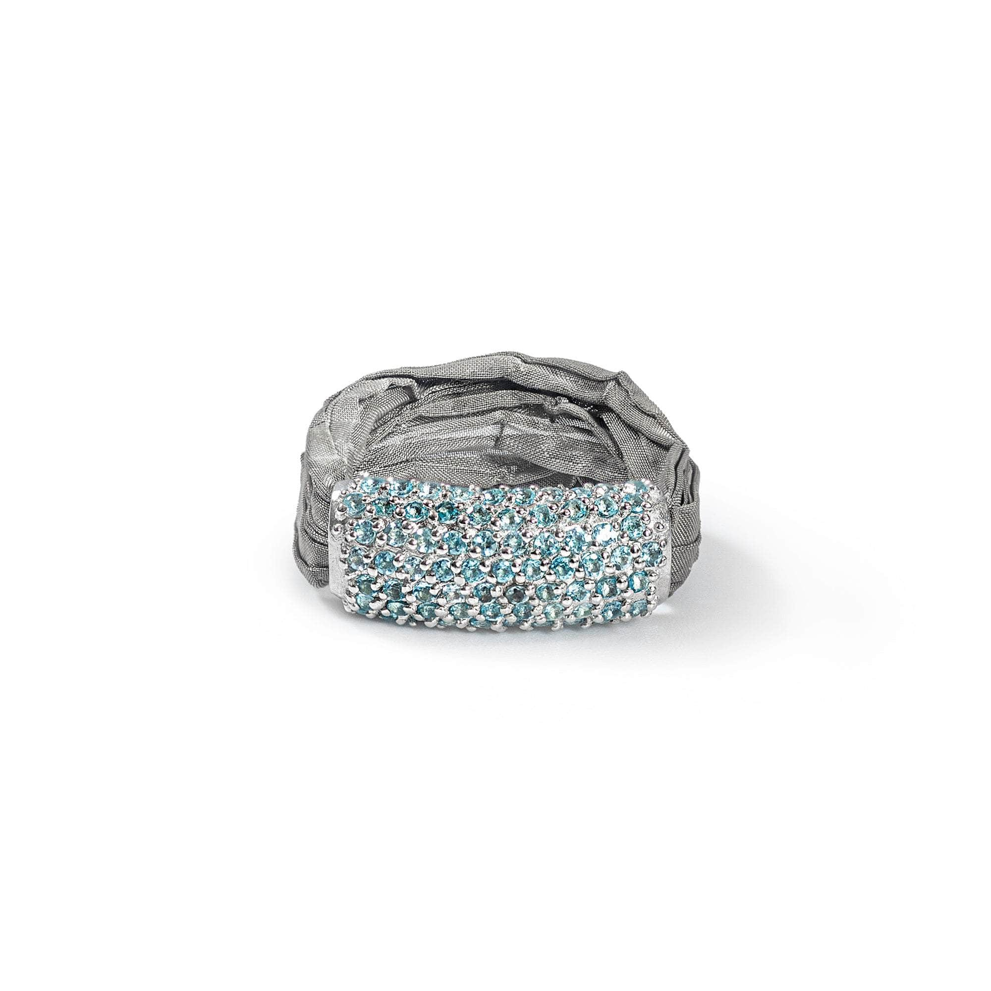 Wavelex Swiss Blue Topaz Ring (White Rhodium) GERMAN KABIRSKI