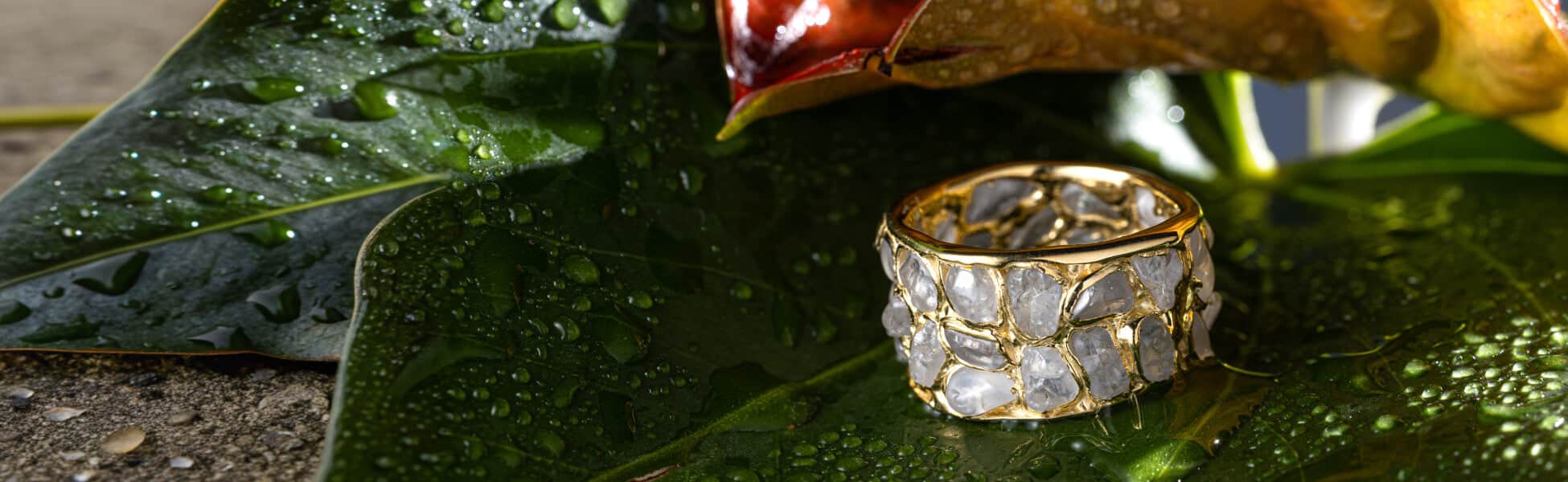 white zircon ring by german kabirski