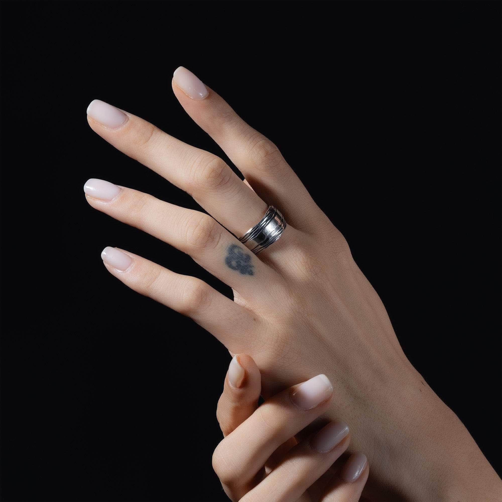 Wrapt Handcrafted Sterling Silver Open Band with Layered Structure