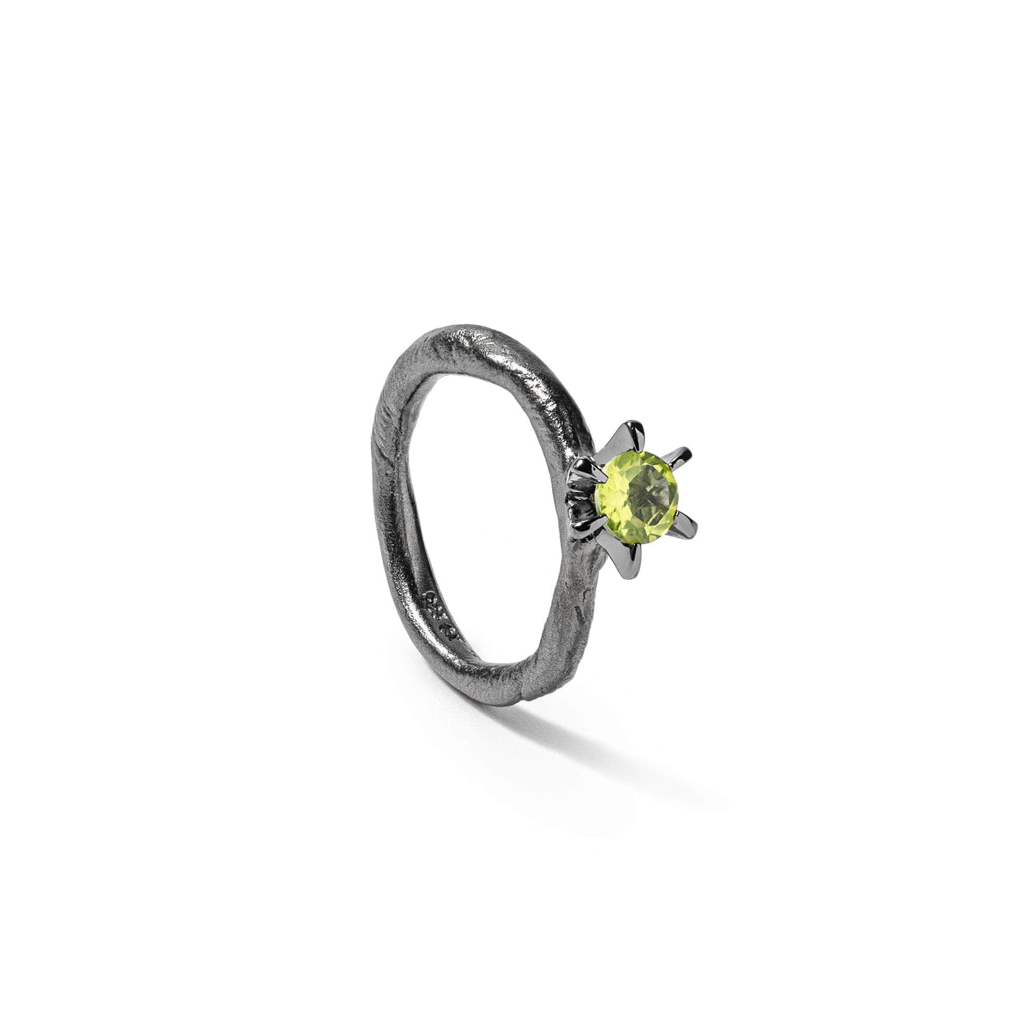 Zei Peridot Ring (Black Ruthenium) GERMAN KABIRSKI