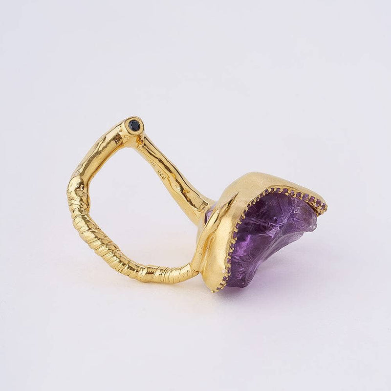 Ring 5 Ettin Amethyst and Black Spinel Ring Ettin Amethyst and Black Spinel Ring, Ring by GERMAN KABIRSKI