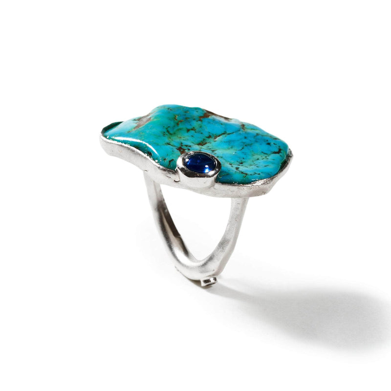 Ring 6.5 Grami Turquoise and Blue Sapphire Ring Grami Turquoise and Blue Sapphire Ring, Ring by GERMAN KABIRSKI