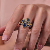 Trioche Blue Sapphire Ring GERMAN KABIRSKI