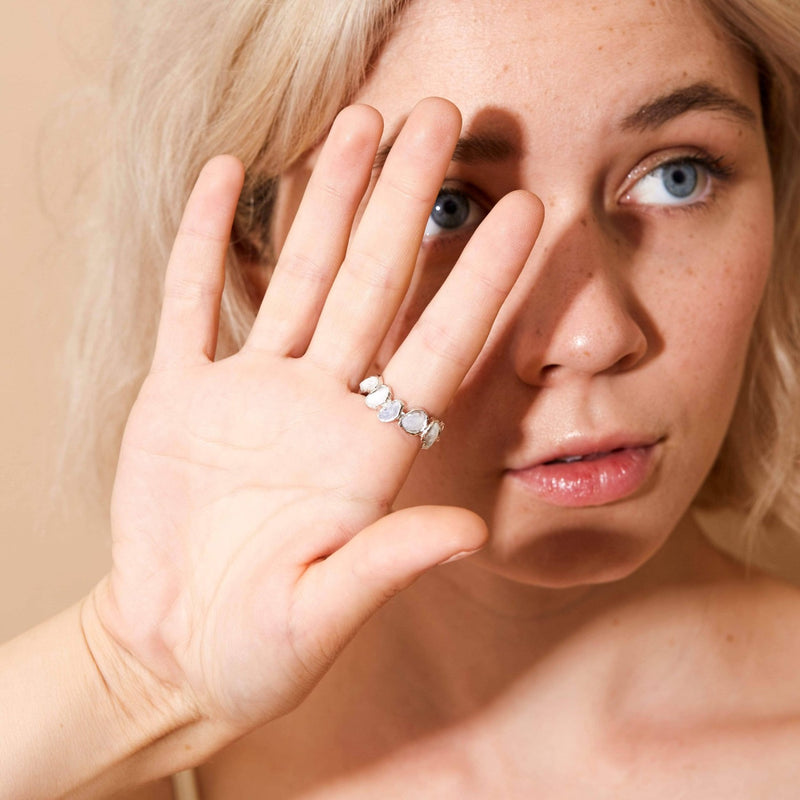 Livia White Sapphire Ring (White Rhodium) GERMAN KABIRSKI
