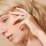 Ring Mellusina White Sapphire and Ruby Ring Mellusina White Sapphire and Ruby Ring, Ring by GERMAN KABIRSKI