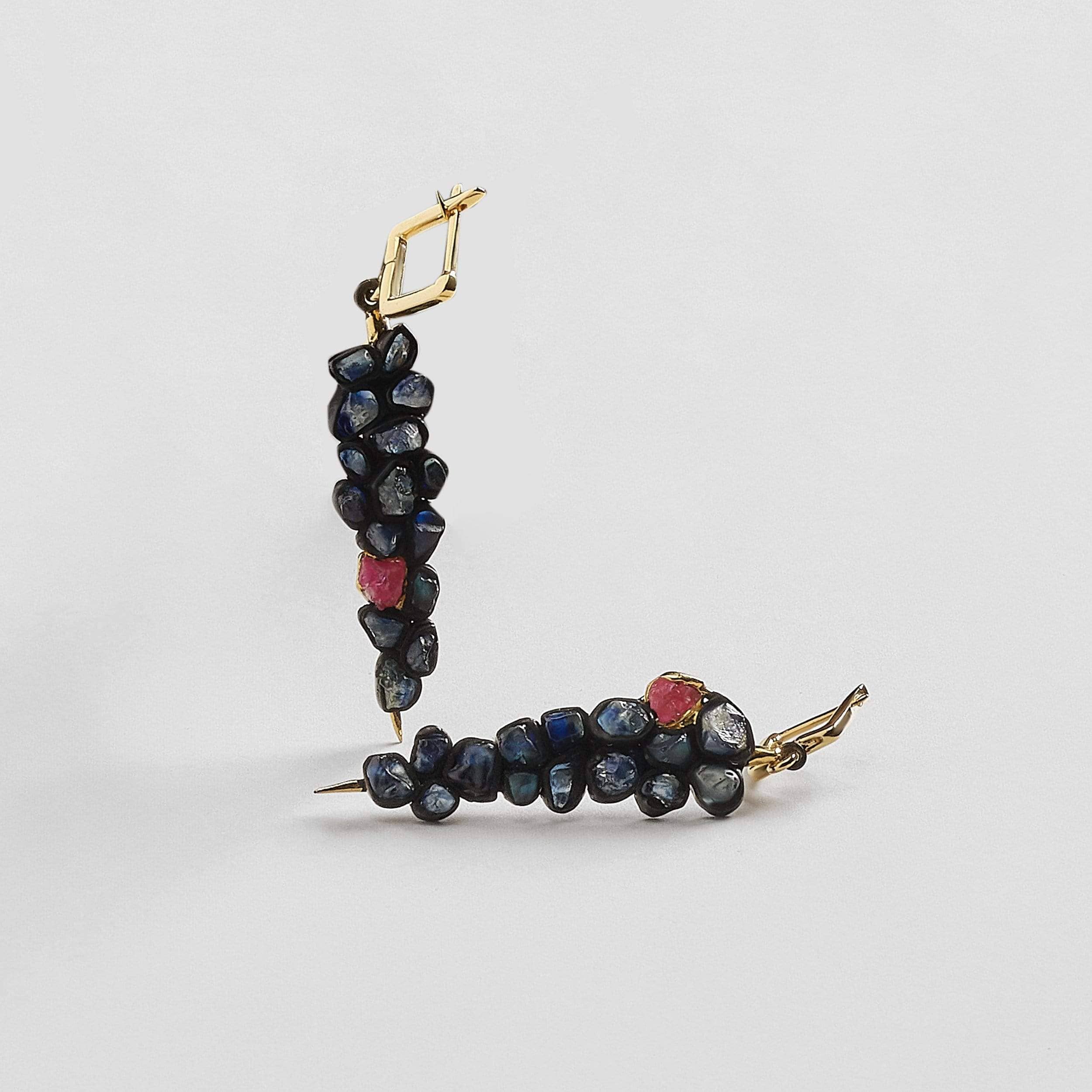 Siwan Sapphire and Ruby Earrings GERMAN KABIRSKI