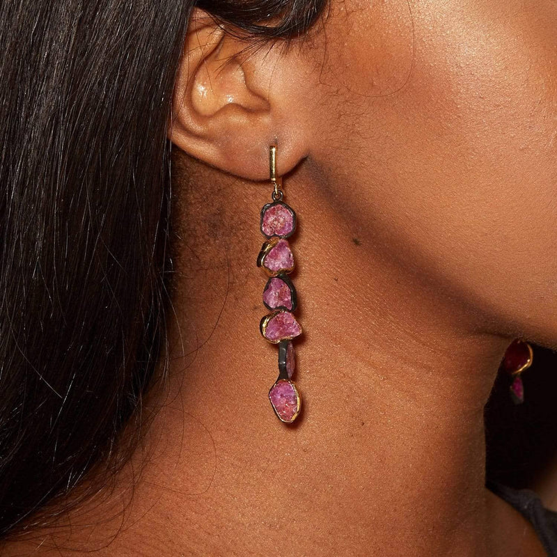 Earrings black/gold Aniera Ruby Earrings Aniera Ruby Earrings, Earrings by GERMAN KABIRSKI
