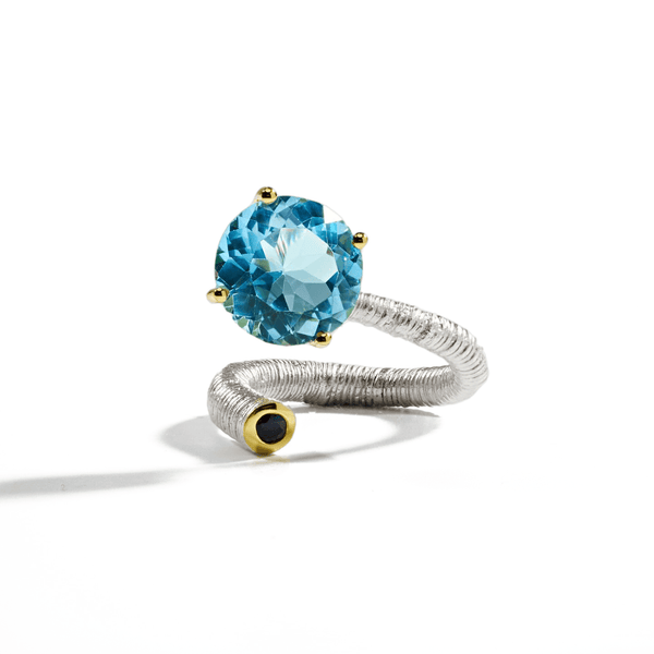 Ring Nagas Topaz and Sapphire Ring Nagas Topaz and Sapphire Ring, Ring by GERMAN KABIRSKI