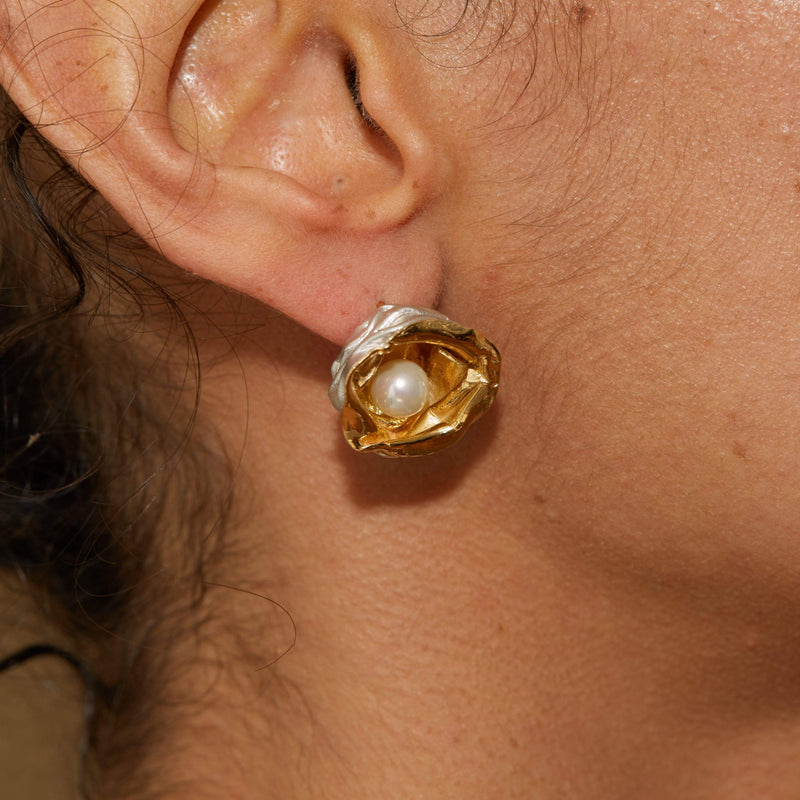 Earrings silver/gold Edda Pearl Earrings Edda Pearl Earrings, Earrings by GERMAN KABIRSKI