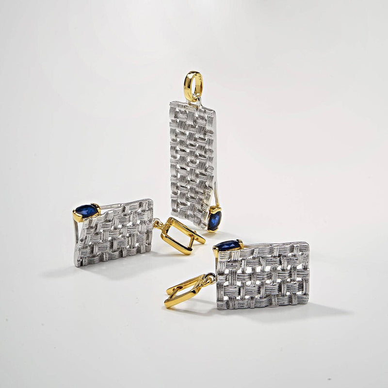 Pendant silver/gold Accalia Sapphire Pendant Accalia Sapphire Pendant, Pendant by GERMAN KABIRSKI