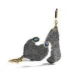 Earrings gray/gold Ferencia Blue Sapphire Earrings (Black Rhodium) Ferencia Blue Sapphire Earrings, Earrings by GERMAN KABIRSKI