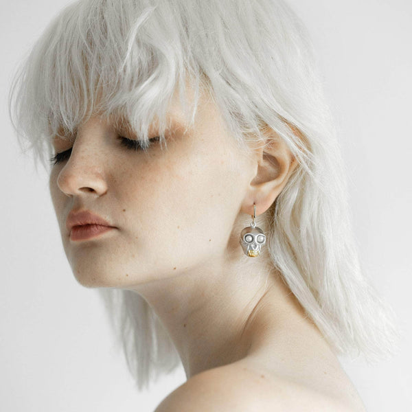 Earrings silver/gold Mara White Pearl Mono Earring Mara White Pearl Mono Earring, Earrings by GERMAN KABIRSKI