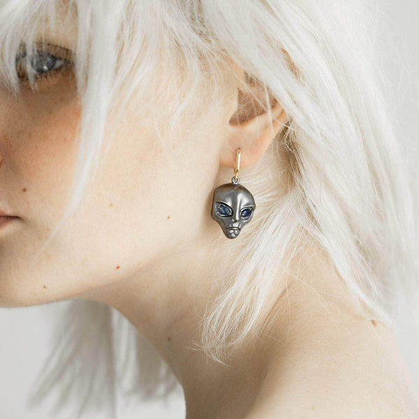 Berith Blue Sapphire Mono Earring GERMAN KABIRSKI